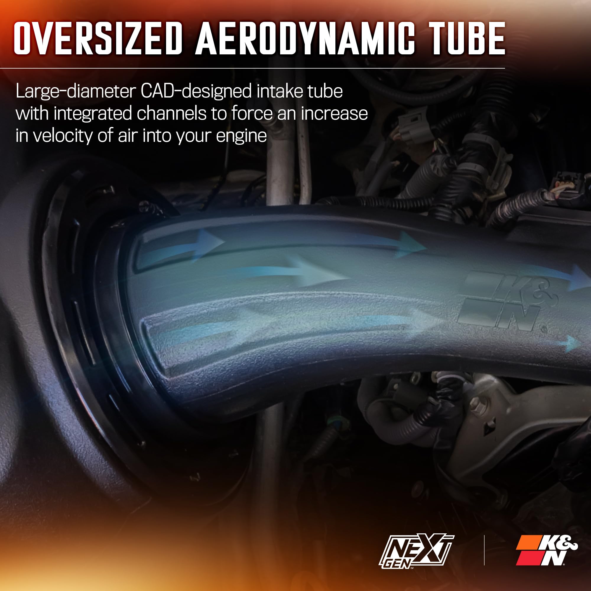 Cold Air Intake System K&N NextGen: High-Flow Cotton Filter: Compatible with 2016-2023 TOYOTA: Tacoma 2016-2023, 50-9039