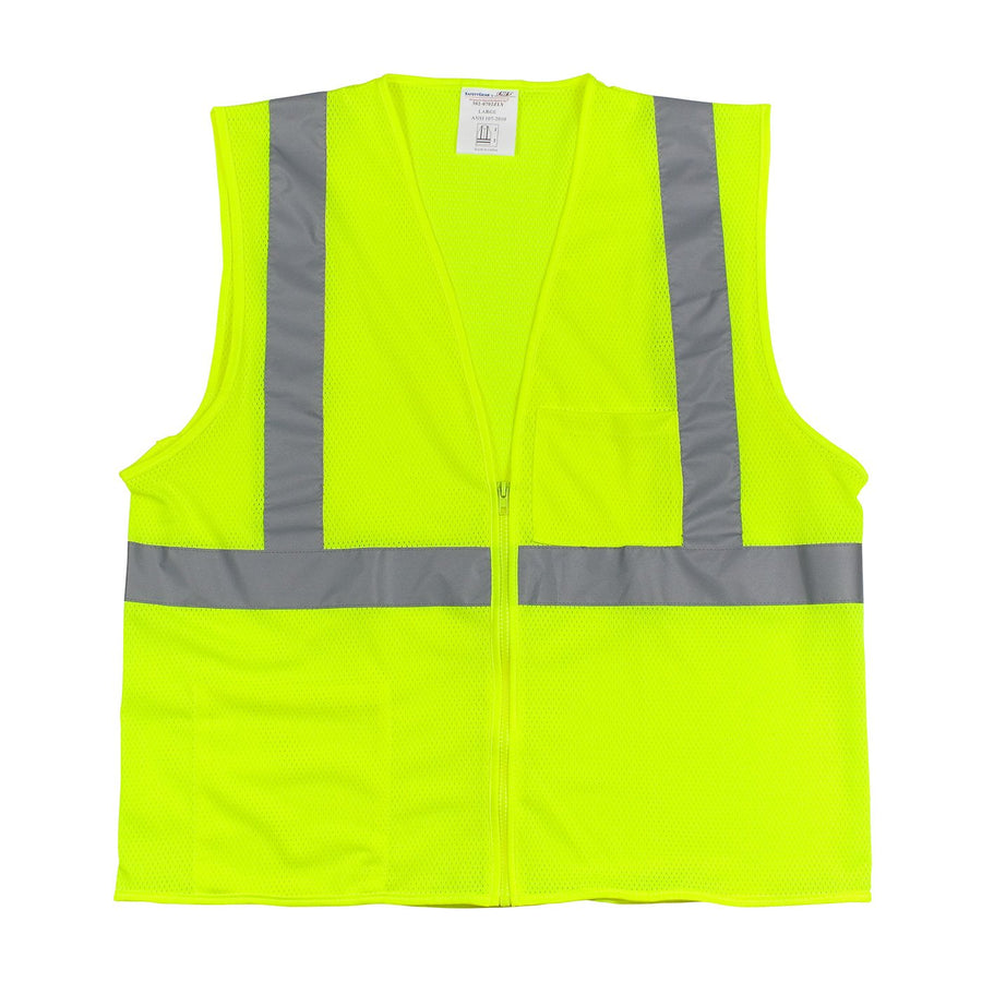 Protective Industrial Products Hi-Vis Yellow Zipper Mesh Vest Class 2 Ansi Type R 6X