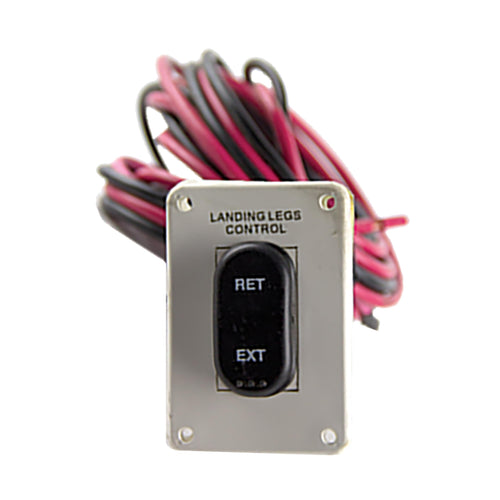 Lippert Power Replacement RV Landing Gear White IP-Rated Switch with Plate & Wiring Harness for 5th Wheel RVs, Ignition-Proof, Extend / Retract Leg Control, Interior or Exterior Mount - 145236