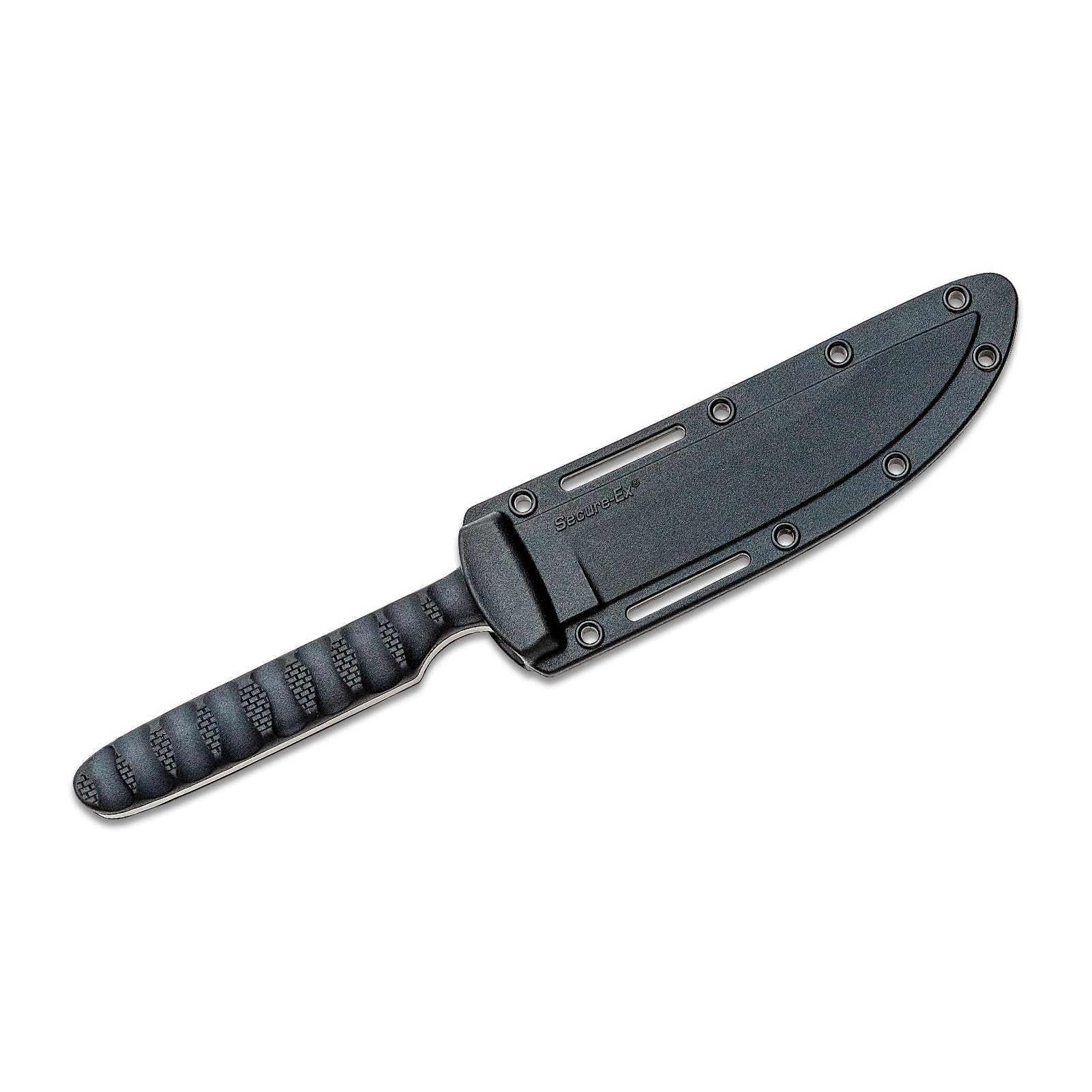 Cold Steel 4" Bowie Spike Durable Lightweight German 4116 Stainless Steel Fixed Blade Tactical Outdoor Hunting Neck Knife, Textured Griv-Ex Handle, Secure-Ex Sheath