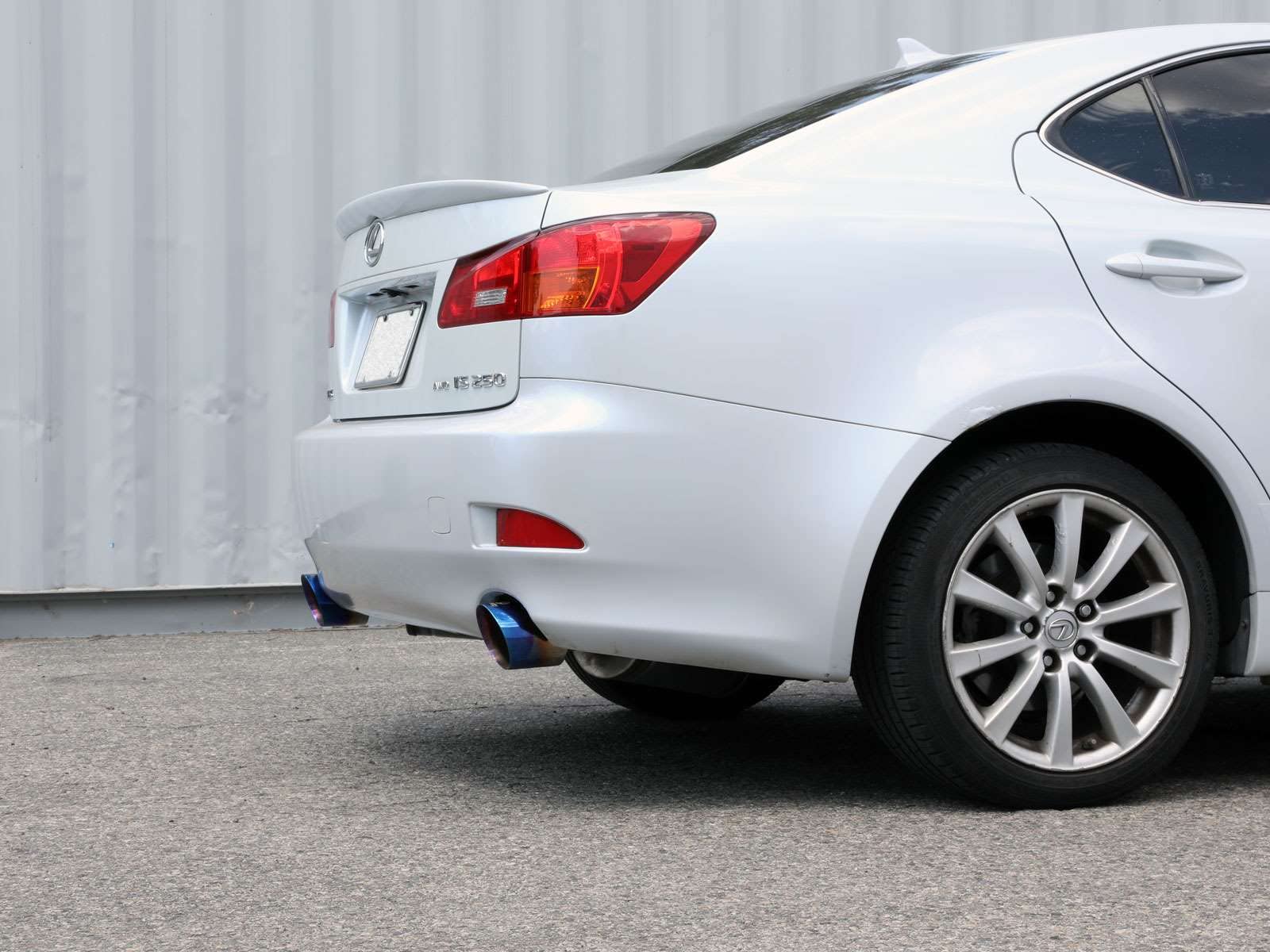 aFe Power 2-1/2 IN 304 Stainless Steel Takeda Axle-Back Exhaust System w/Blue Tip Fit Lexus IS250/IS350 06-13 V6-2.5L/3.5L 49-36055-L