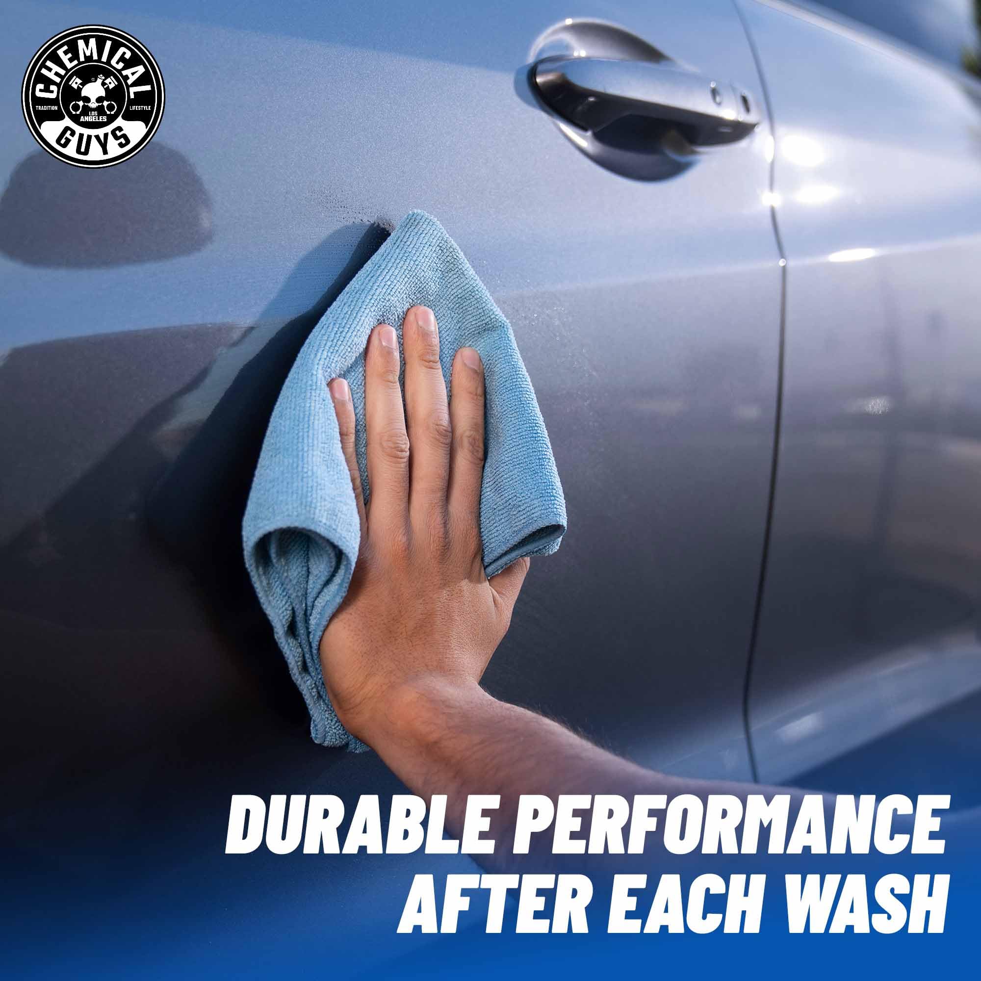 Chemical Guys Workhorse Professional MICBLUE03 Microfiber Towel, Blue (Safe for Car Wash, Home Cleaning & Pet Drying Cloths) 16" x 16", Pack of 3
