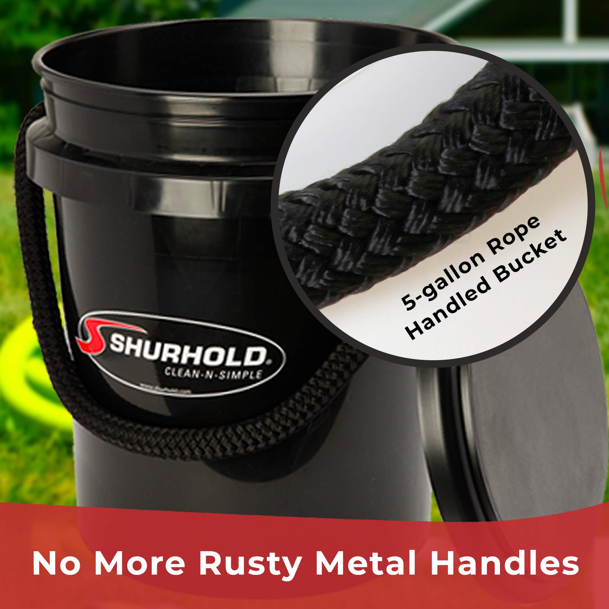 Shurhold Deluxe One Bucket System 2464 - Ultimate Cleaning Kit with 5 Gallon Bucket, Grit Guard, Lid, and Storage Caddy, Black