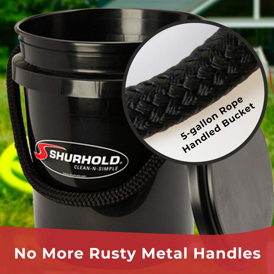 Shurhold Deluxe One Bucket System 2464 - Ultimate Cleaning Kit with 5 Gallon Bucket, Grit Guard, Lid, and Storage Caddy, Black