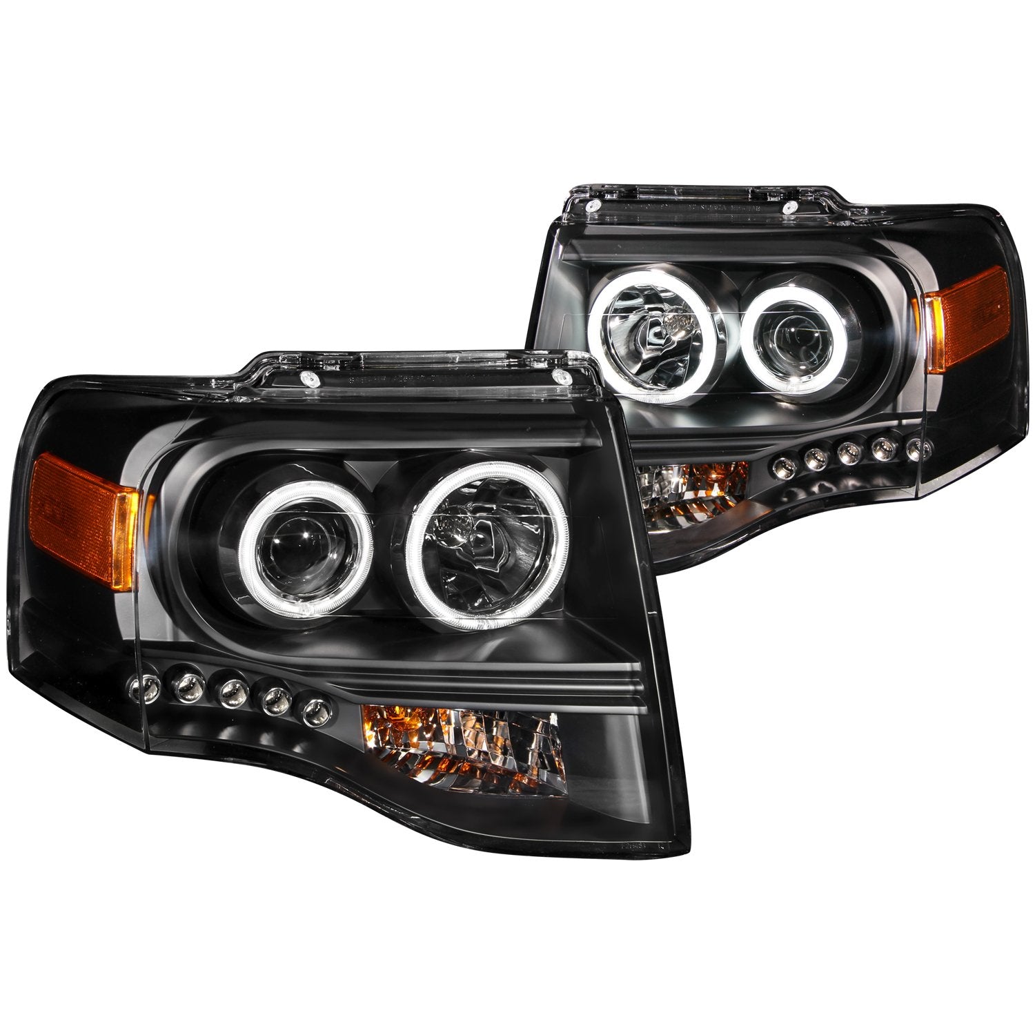 Ford Expedition Anzo USA 111113 Black Clear Projector With Amber Headlight Assembly - (Sold in Pairs)