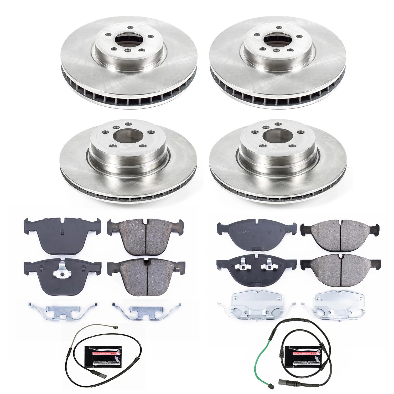 Power Stop KOE8442 Replacement Brake Kit-OE Front and Rear Brake Rotors & Ceramic Brake Pads For BMW X6 2019 [Model Specific]