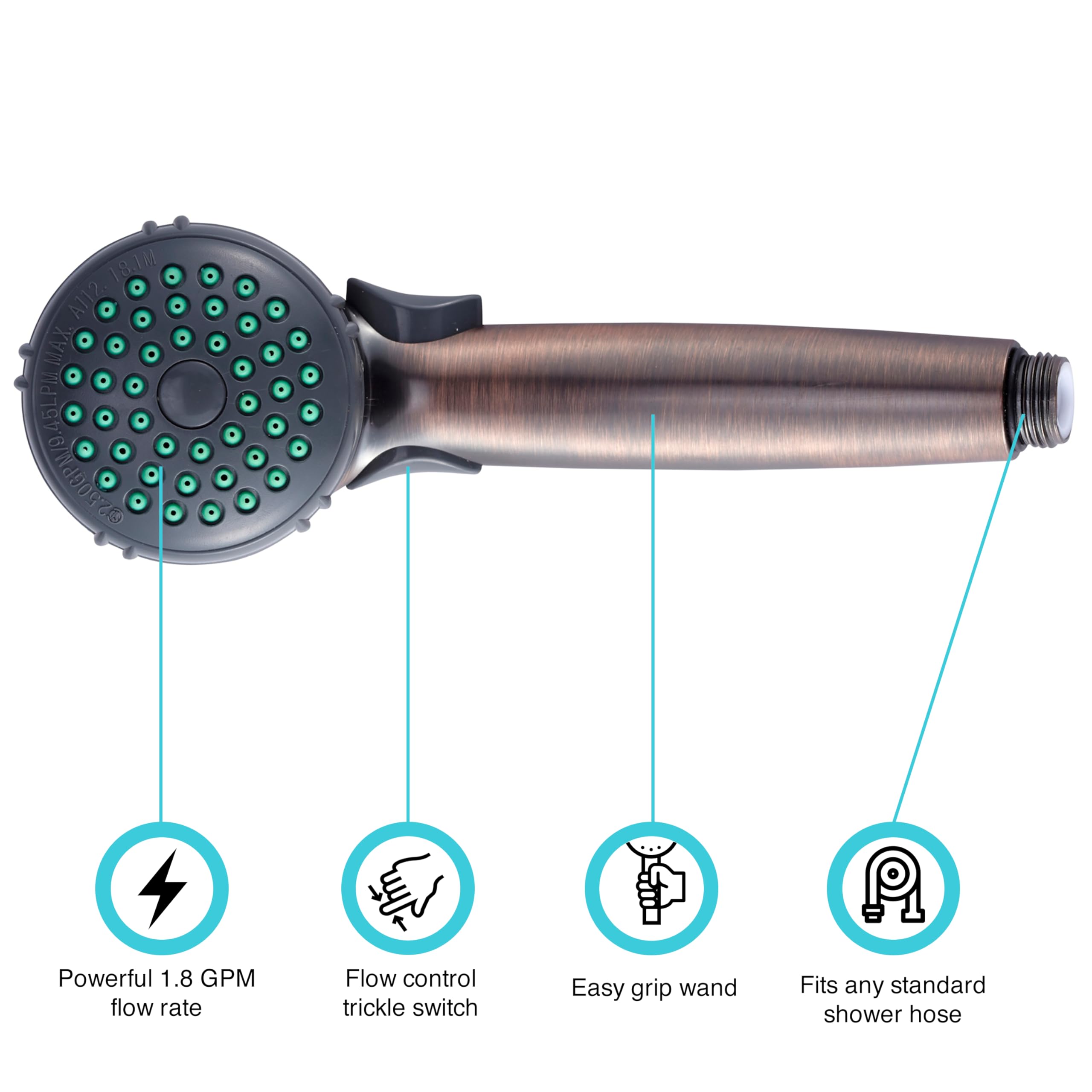 Dura Faucet RV Hand Held Shower Head DF-SA400K-ORB, Stainless Steel Hose Kit (Oil Rubbed Bronze)
