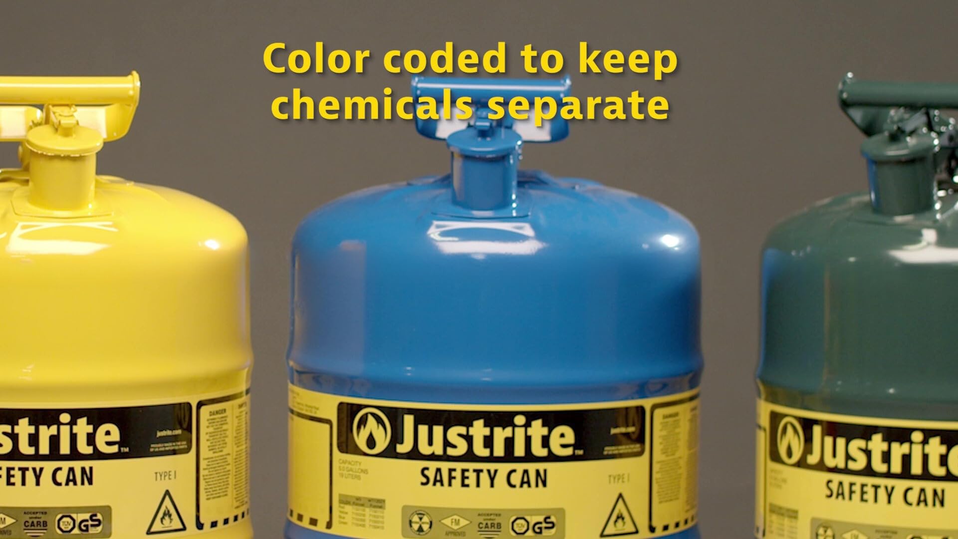 1 Gallon Justrite Type I Blue Safety Can for Kerosene with Flame Arrester and Self-Closing Lid, Made in the USA, Galvanized Steel Flammable Storage Can, 7110300