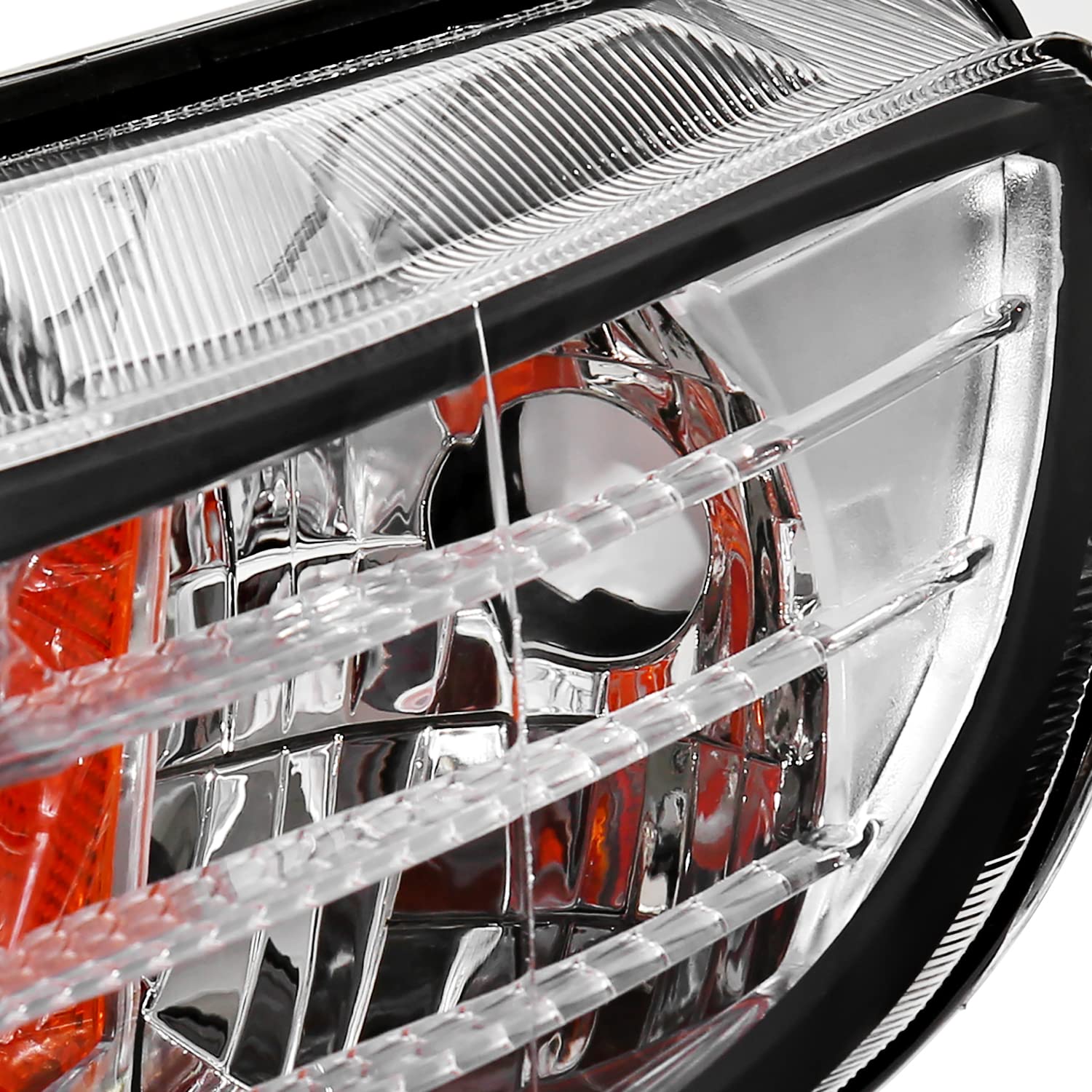 Black LED DRL Headlights SPEC-D TUNING Compatible with 2006-2011 Honda Civic Sedan 4DR Left + Right Head Lights Assembly