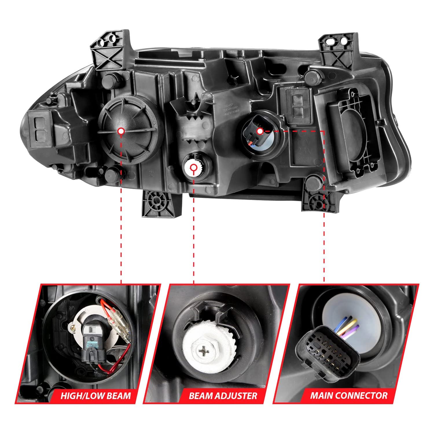 Projector Headlamps ANZO USA 121559 Fits Dodge Charger