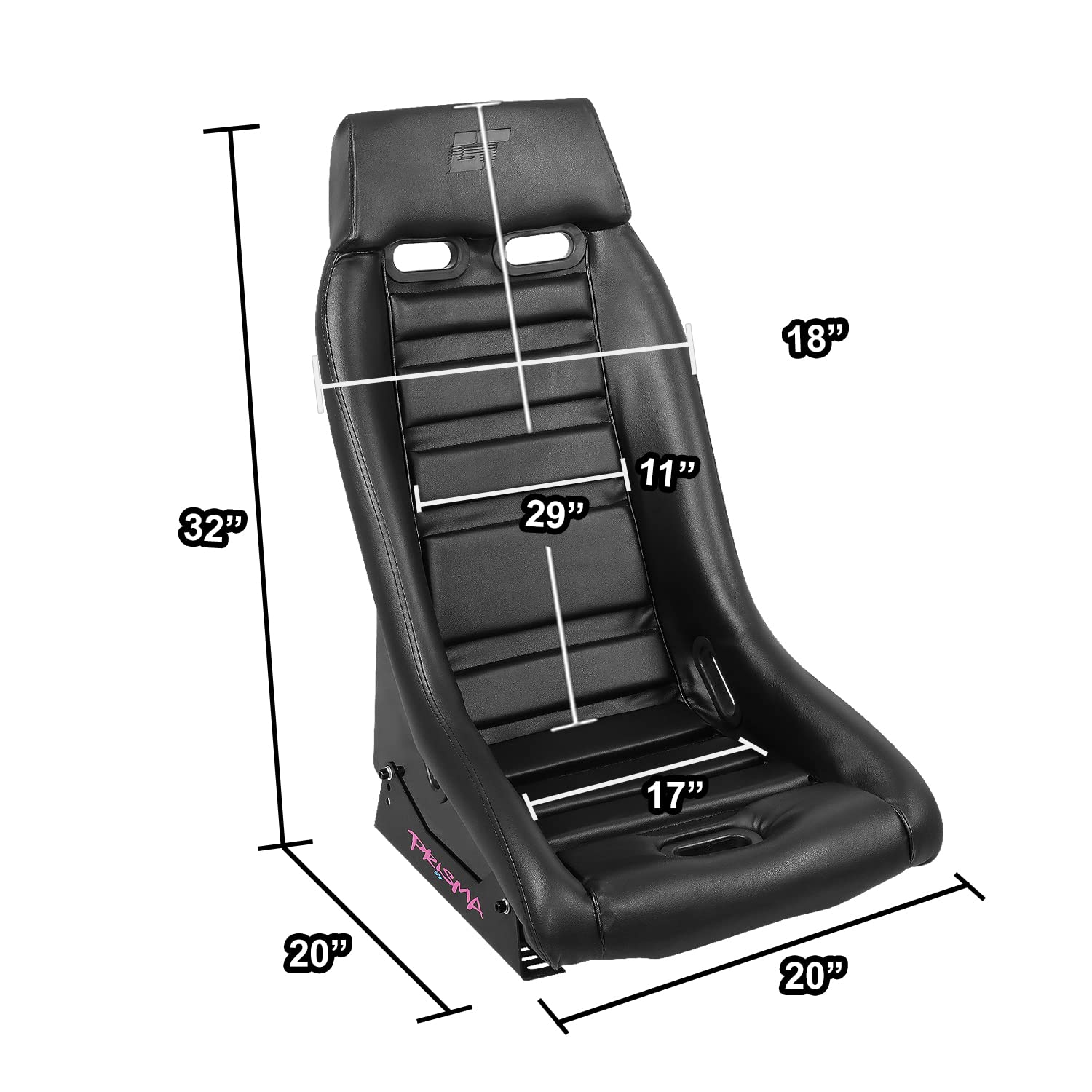 NRG Innovations Fiber Glass NRG-PRI-100BK-MIDNIGHT Fixed Back Bucket Racing Seat w/Side Mount Bracket, Black
