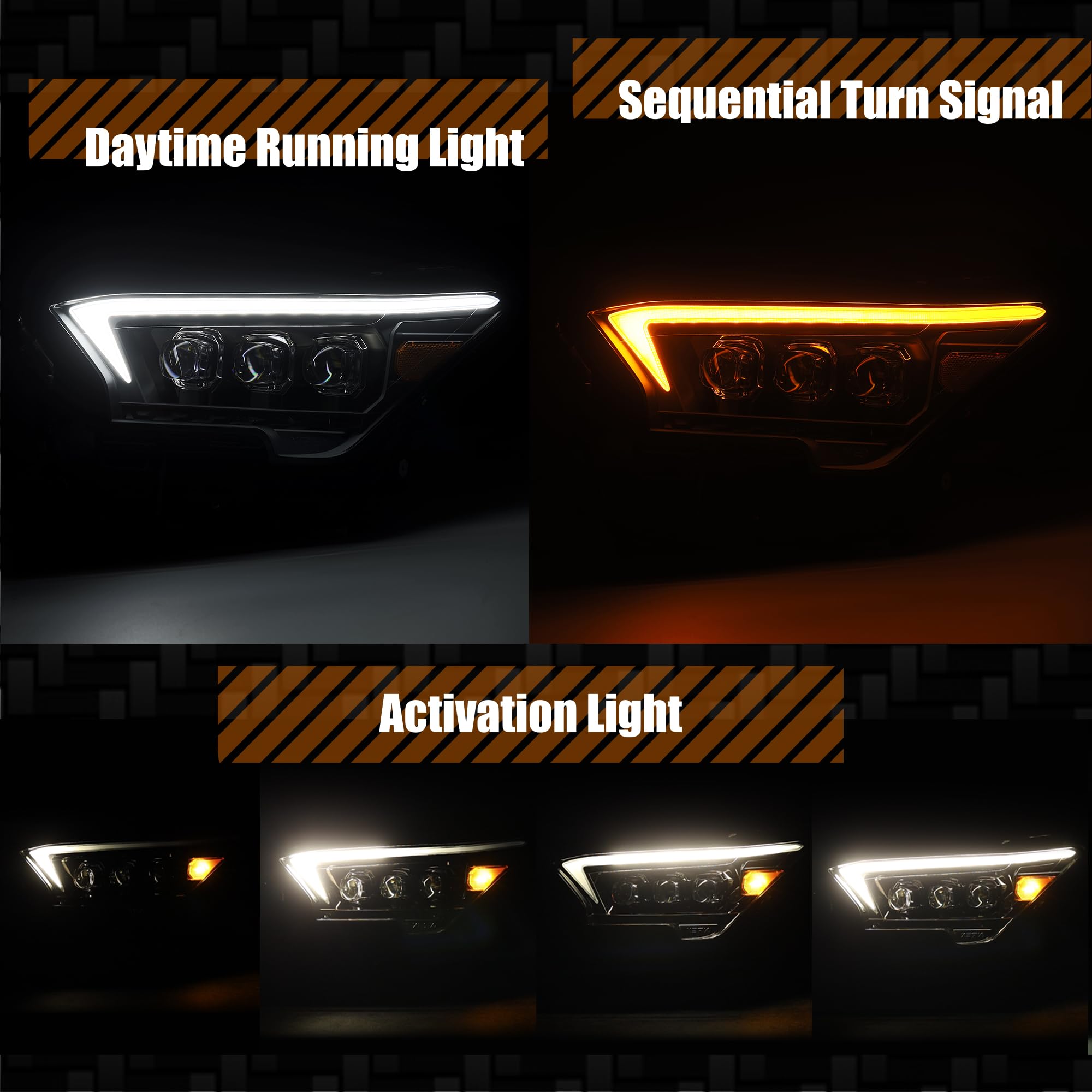 AlphaRex LED Projector Headlights for Tacoma 24-25 /25-up 4Runner OG-Style NOVA-Series Alpha-Black