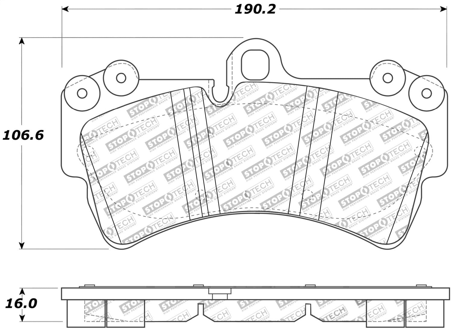 Front StopTech 308.09770 Brake Pads with Shims and Hardware Street