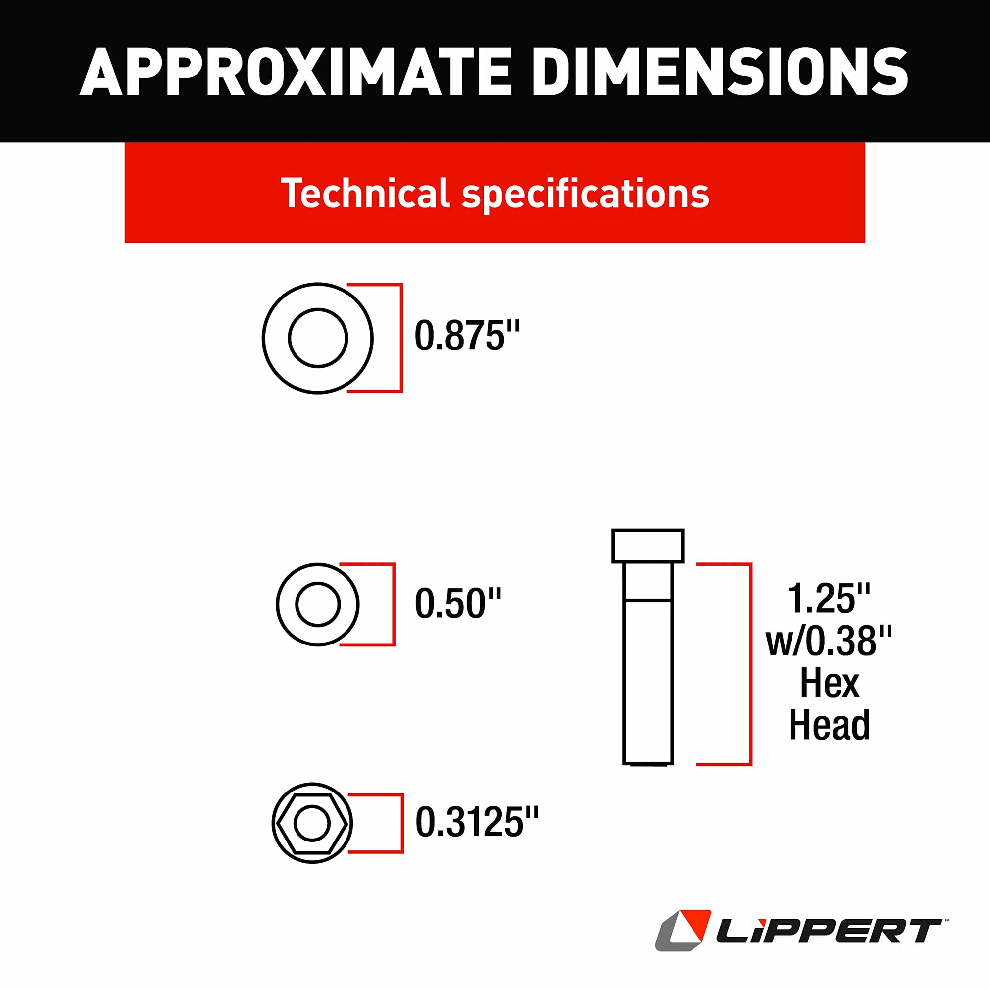 Motorized Step Lippert Components - 216567 Wet Bolt Replacement Kit for Coach Step