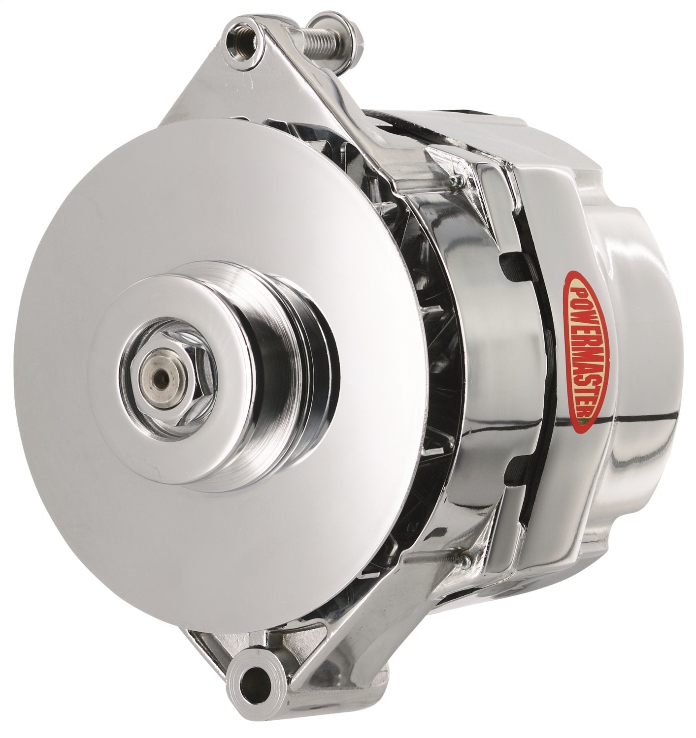 Alt GM Powermaster 17SI Chrome 120A 1V Pulley/Baffle 1 or 3 Wire