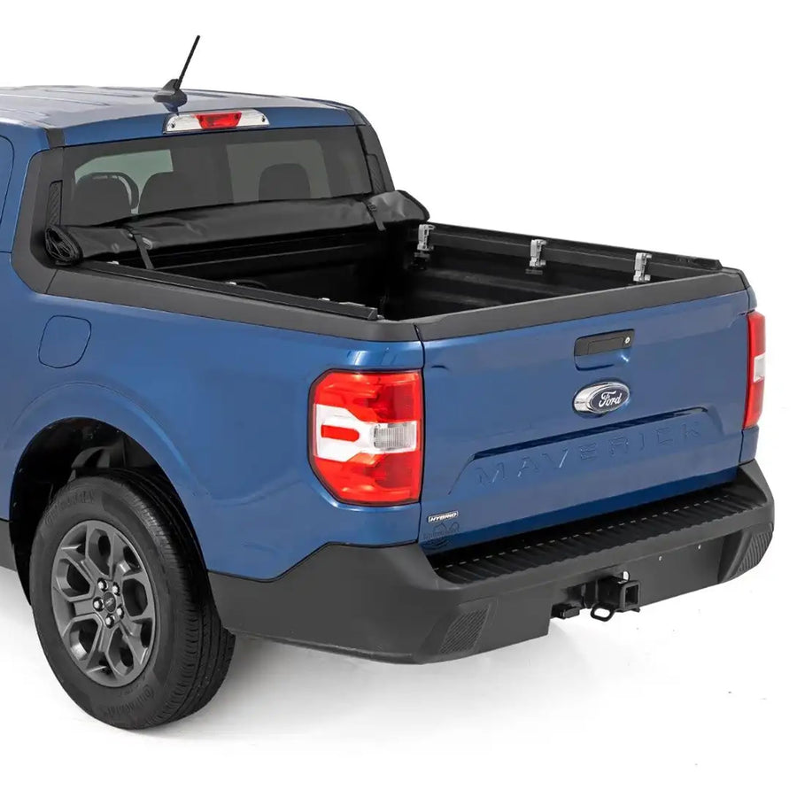 Soft Roll Up Rough Country Truck Bed Tonneau Cover for Ford Maverick (2022-2026) - Fits 4'6 (54.4") Bed, Weatherproof Bed