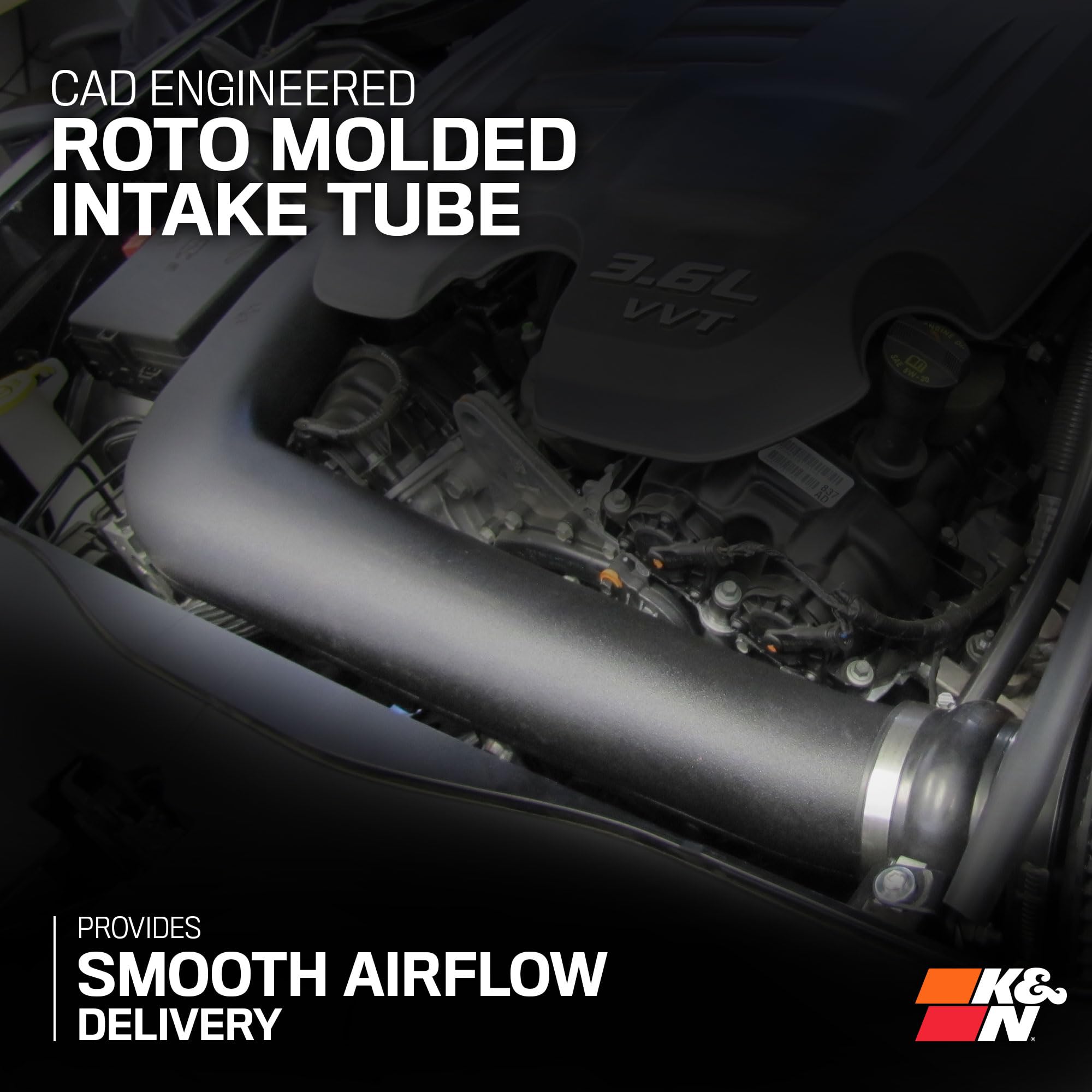 K&N Cold Air Intake System: High-Flow Air Filter, Acceleration & Increase Performance: Compatible with 2011-2019 CHRYSLER/DODGE, 300, 300C, Challenger, Charger, 57-1564