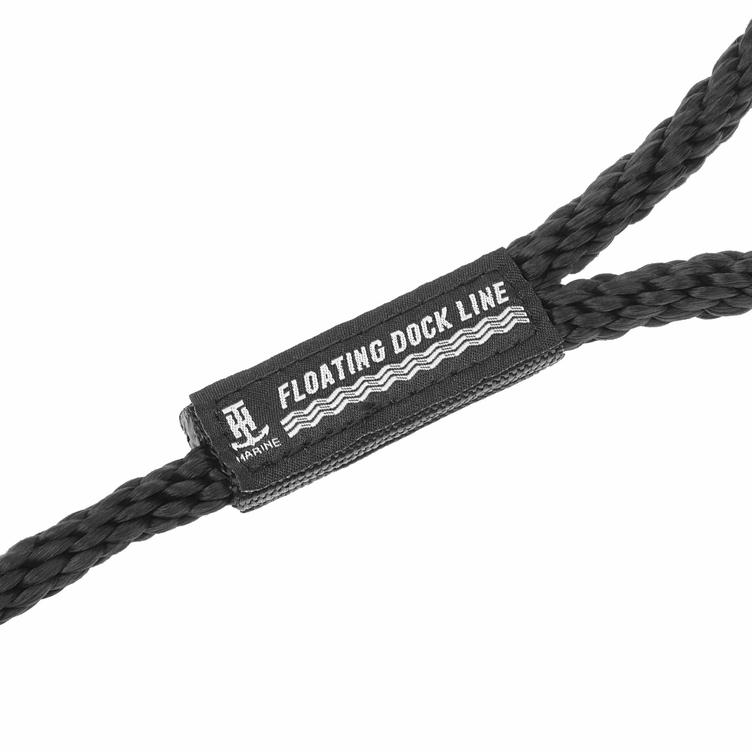 MFP T-H Marine Premium Floating Dock line with Spliced Eye and Chafe Guard - 3/8" x 15' (Black)
