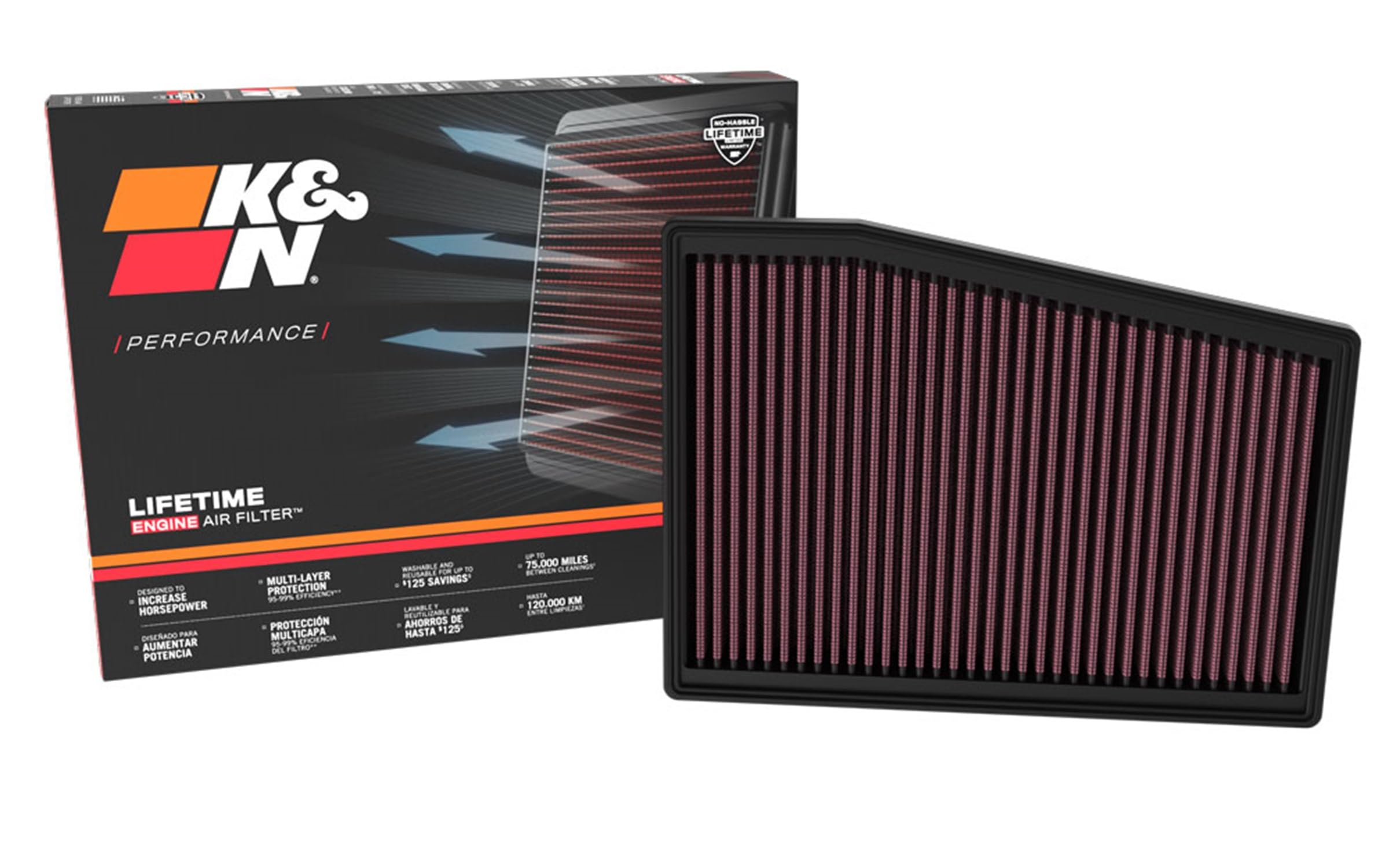 K&N Engine Air Filter: Premium, High Performance, Washable, Replacement Filter: Compatible with 2022-2023 Cadillac CT5, 33-5128