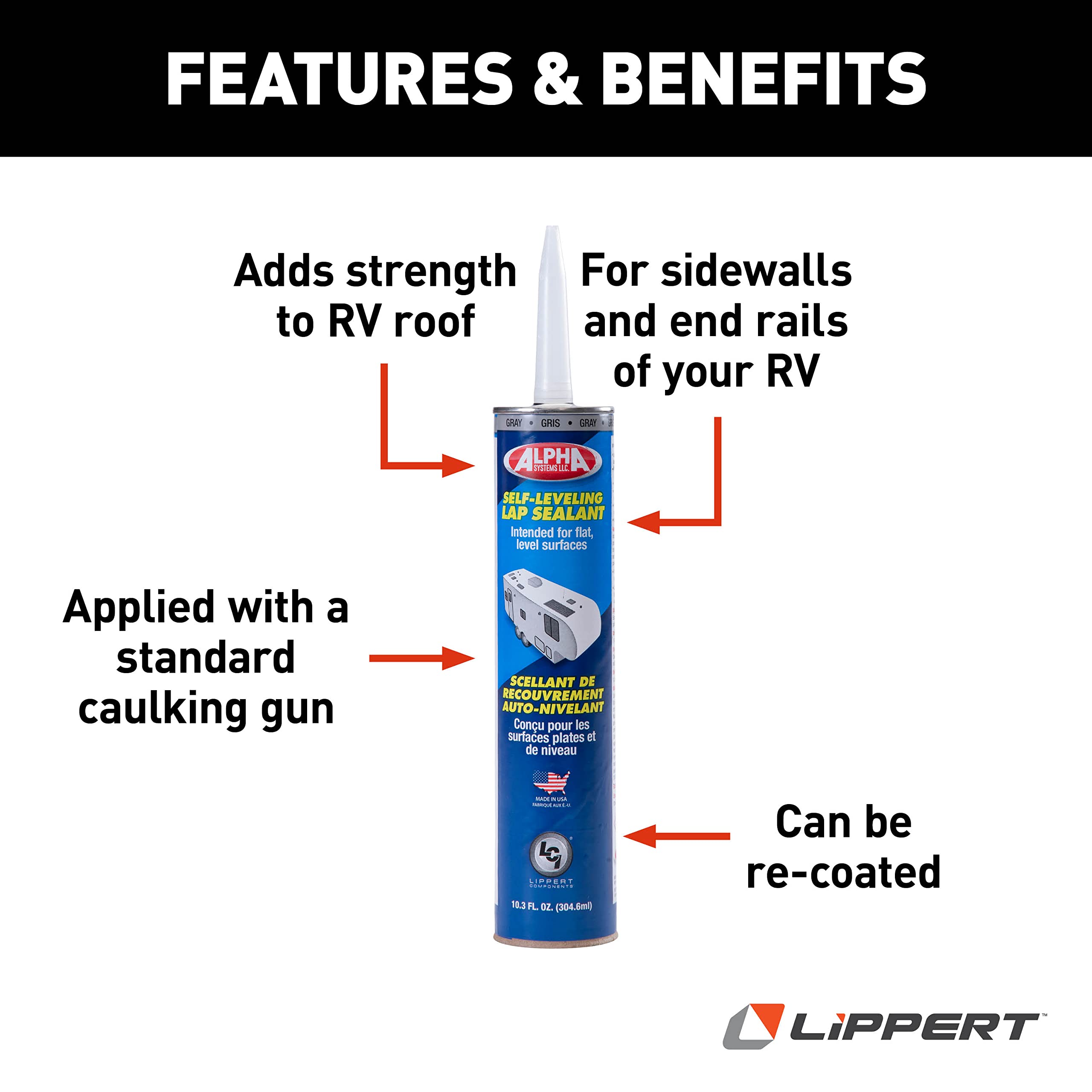 Self-Leveling 1021 Lap Sealant for 5th Wheel RVs, Travel Trailers and Motorhomes