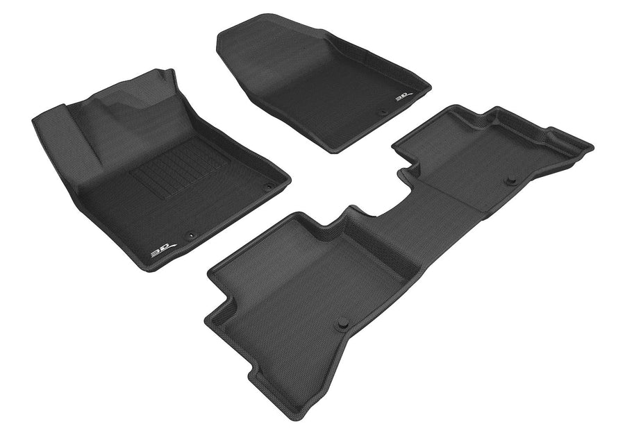 Kia NIRO 2017-2019 All-Weather Floor Mats for 3D MAXpider Custom Fit Car Floor Liners, Kagu Series (1st & 2nd Row, Black)