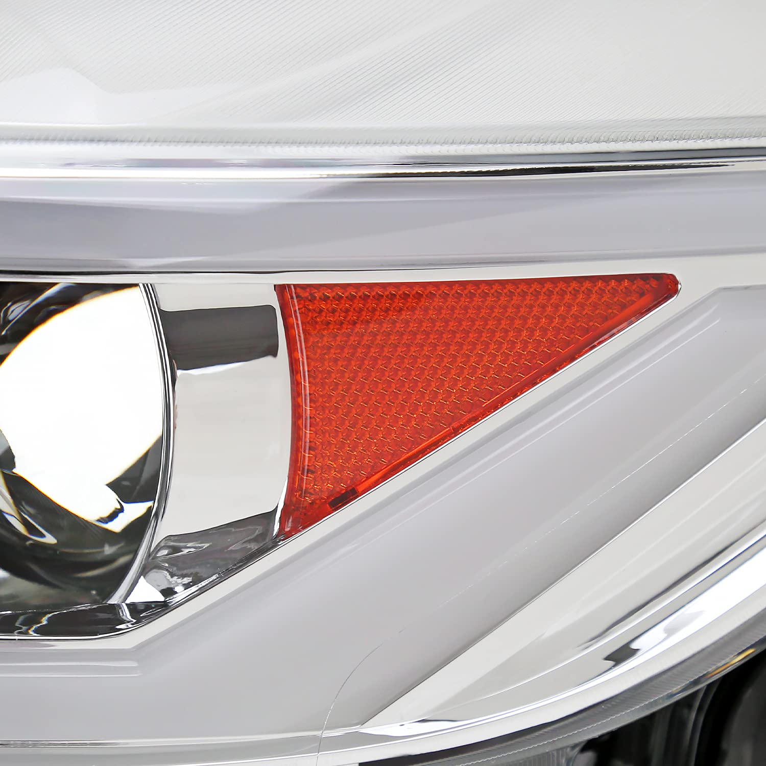 Chrome Projector Headlights SPEC-D TUNING w/LED Bar and Startup Animation Compatible with 2015-2017 Ford Mustang, 2018-2020 Ford Mustang Shelby, Left + Right Pair Headlamps Assembly