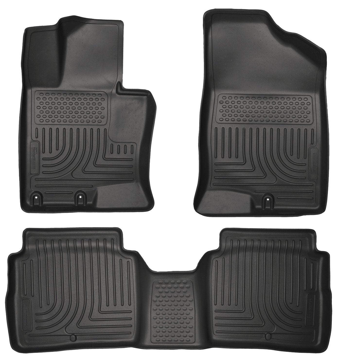 Weatherbeater Husky Liners Floor Mats | Fits 2011-2015 Kia Optima | Front & 2nd Row, 3-pc Black - 99691