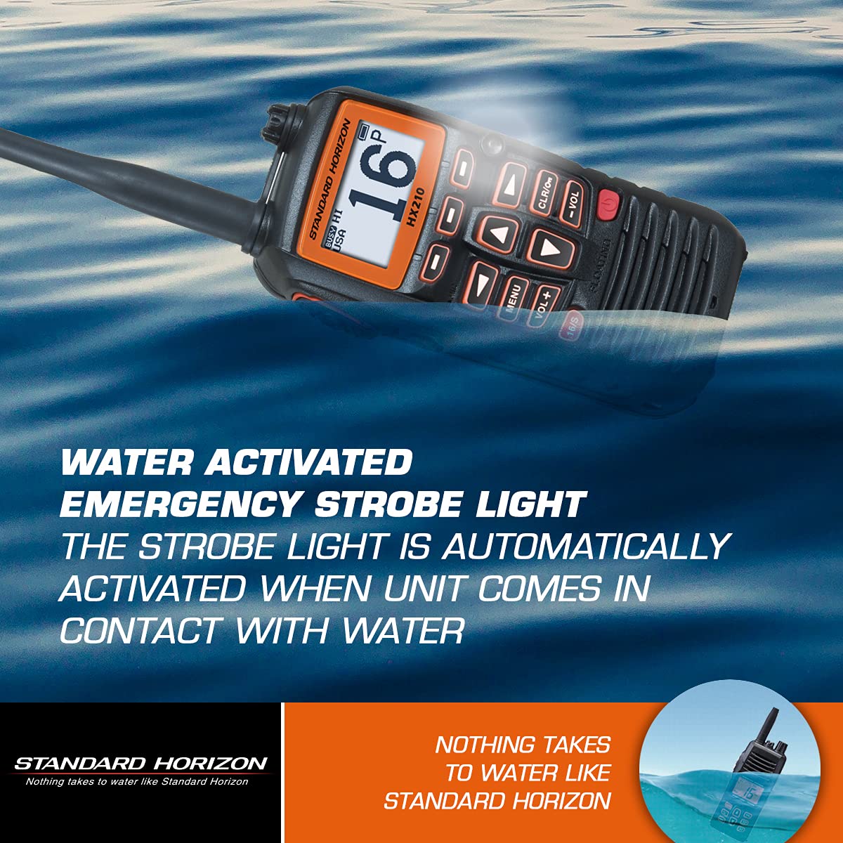 HX210 Standard Horizon Handheld VHF Radio,black