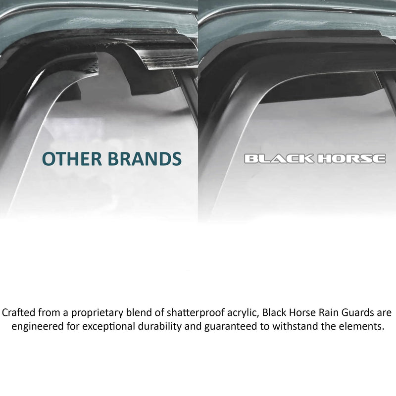 Off Road Black Horse [BHOR Tape On Rain Guards/Wind Deflectors Compatible with 2023-2024 Chevrolet Colorado|2023-2024 GMC Canyon Smoke 4 PCs - 144218