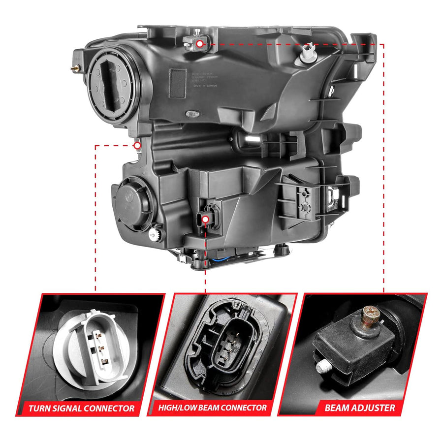 15-17 Ford F-150 ANZO LED Projector Headlights - w/Light Bar Switchback Chrome Housing (111548)