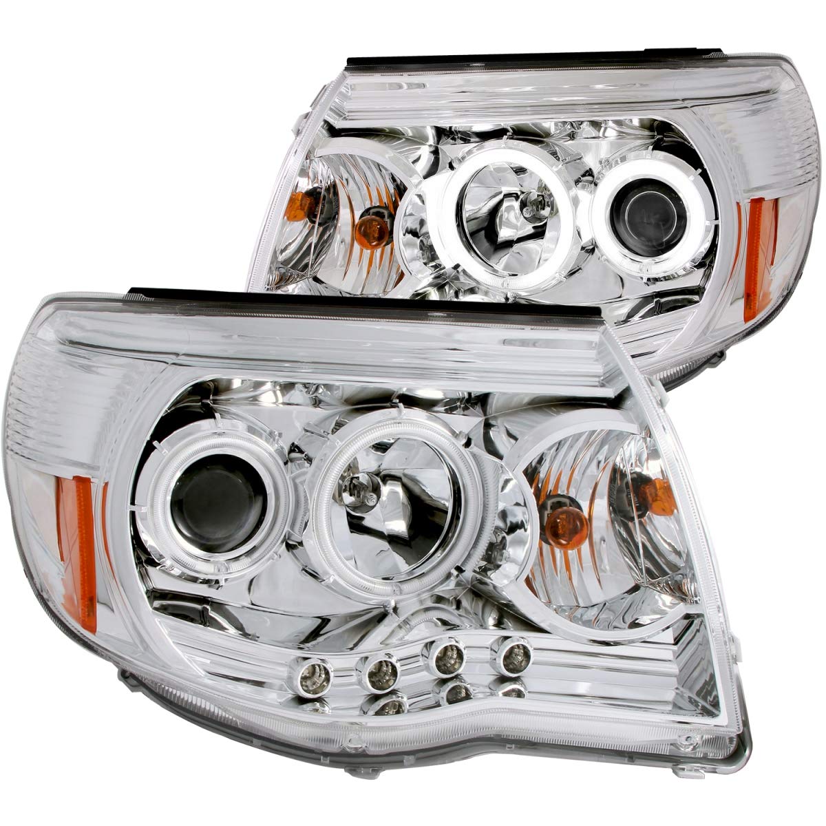 Chrome Clear AnzoUSA Projector Halo Headlight for Toyota Tacoma - (Sold in Pairs)