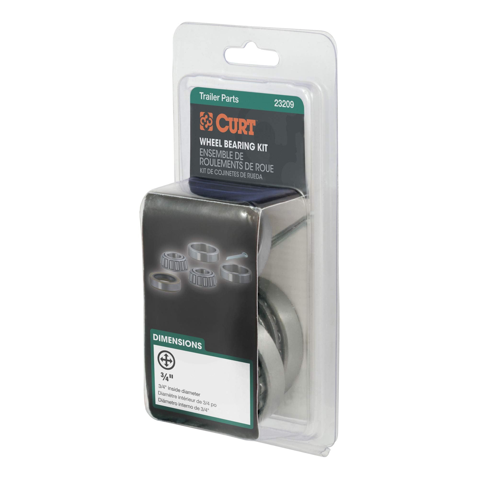 CURT Replacement 23209 Trailer Wheel Bearing Kit, 3/4-Inch Inside Diameter