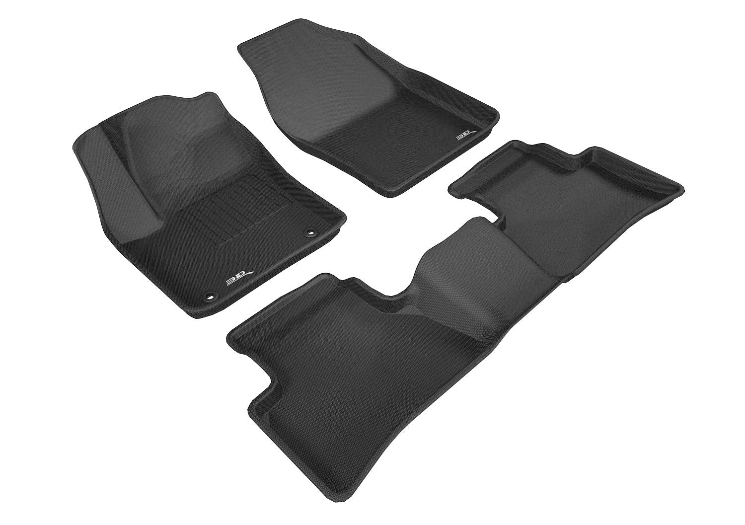 Complete Set 3D MAXpider Custom Fit All-Weather Floor Mat for Select Toyota C-HR Models - Kagu Rubber (Black)