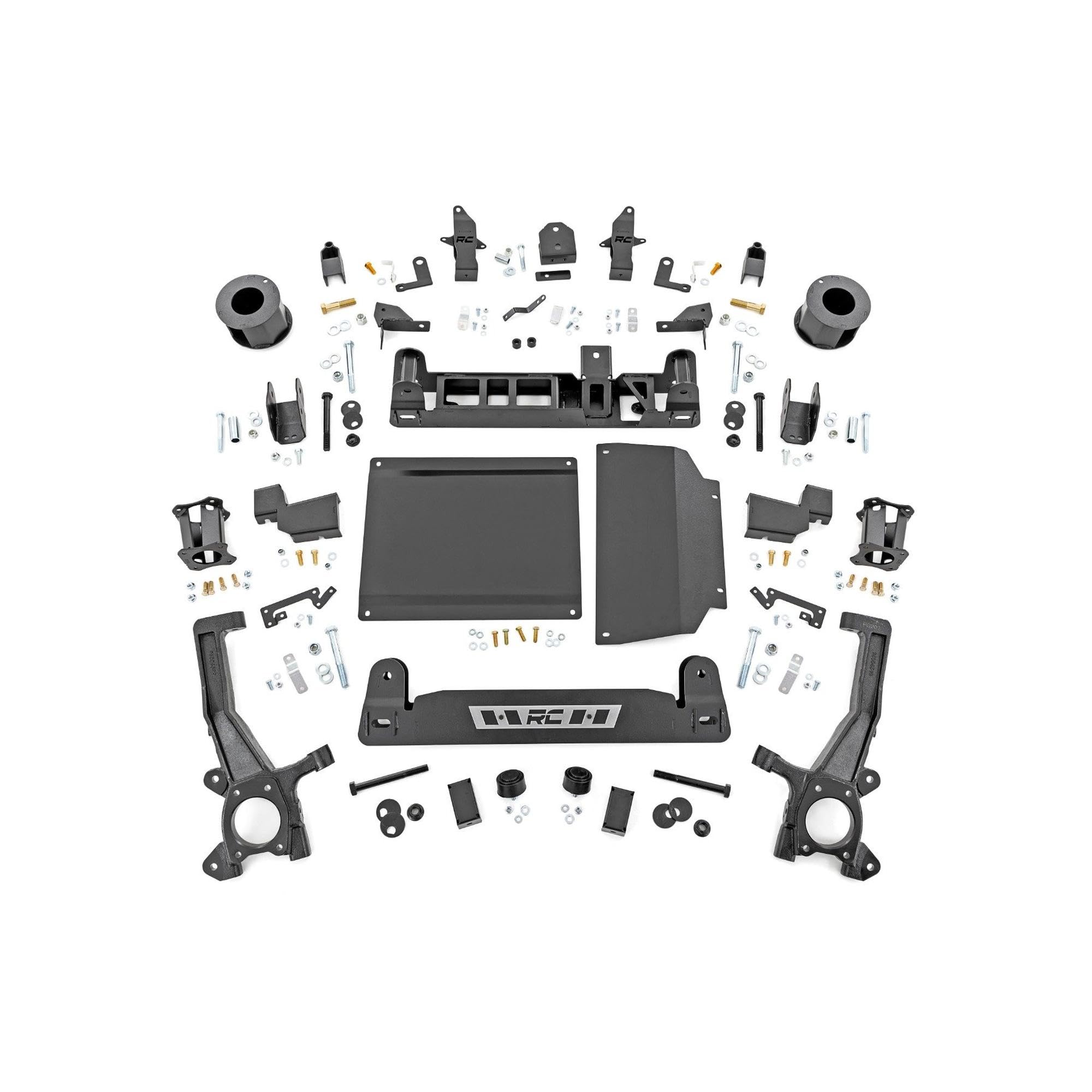 6 Inch Lift Kit Rough Country for Toyota Tundra (w/Auto Adjusting Headlights) (2022-2024) - Includes Strut Spacers & Shock Relocation Brackets