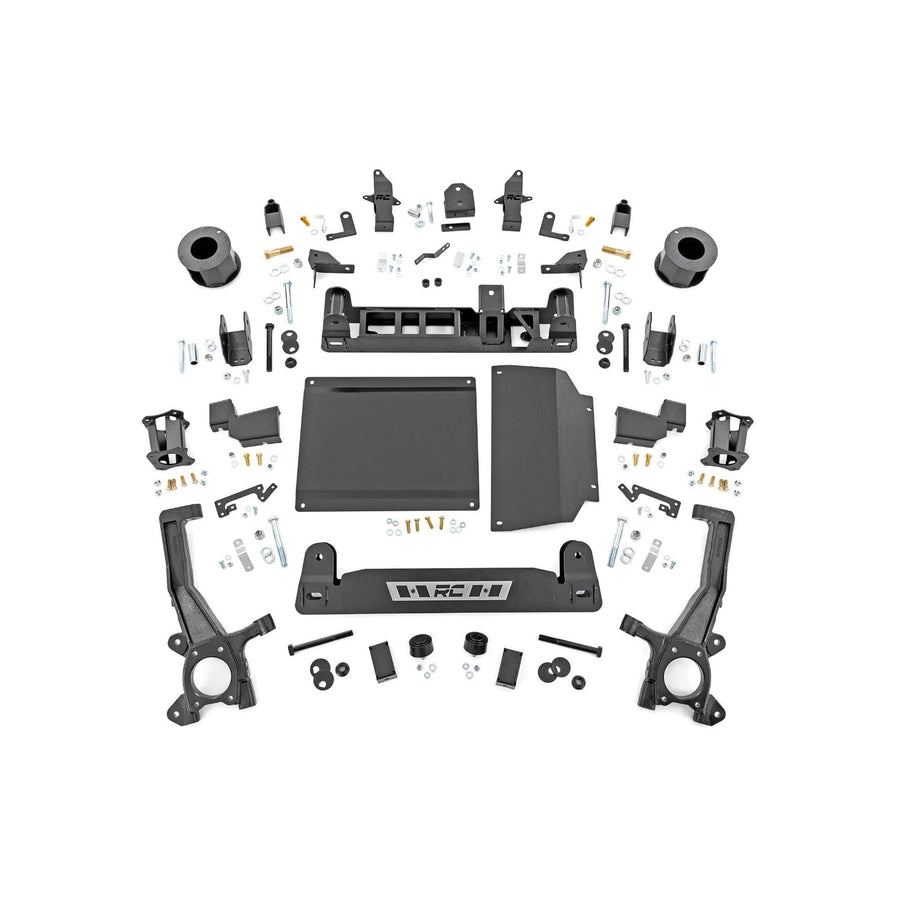6 Inch Lift Kit Rough Country for Toyota Tundra (w/Auto Adjusting Headlights) (2022-2024) - Includes Strut Spacers & Shock Relocation Brackets