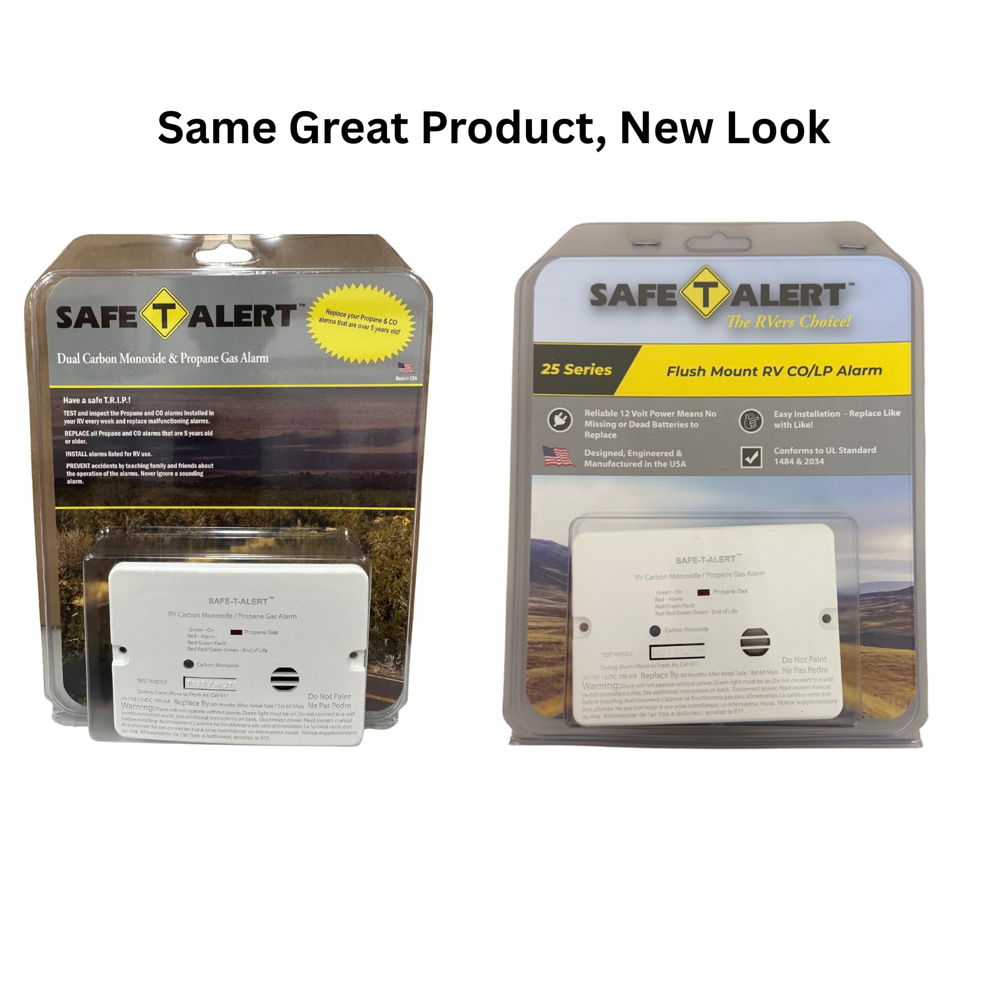 Mini Safe T Alert - Dual LP/CO Alarm - Flush Mount White - 25-742-WT