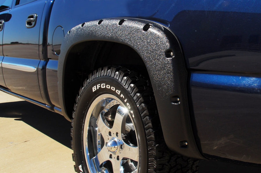 Lund Elite Series RX103SB Black Rivet Style Standard Rear Fender Flare - 2 Piece