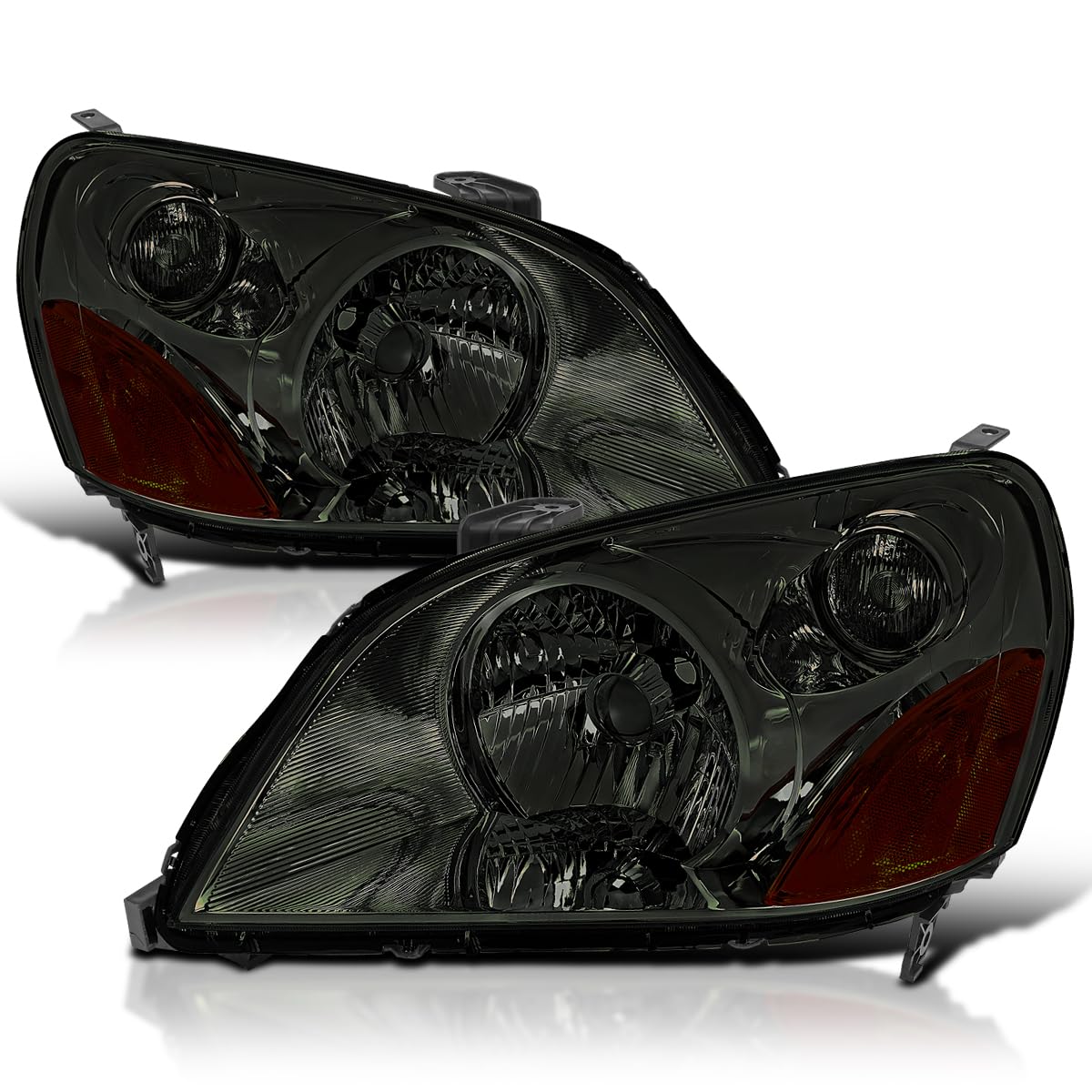 Smoke SPEC-D TUNING Headlights Compatible with 2003-2005 Honda Pilot, Left + Right Pair Headlamps Assembly