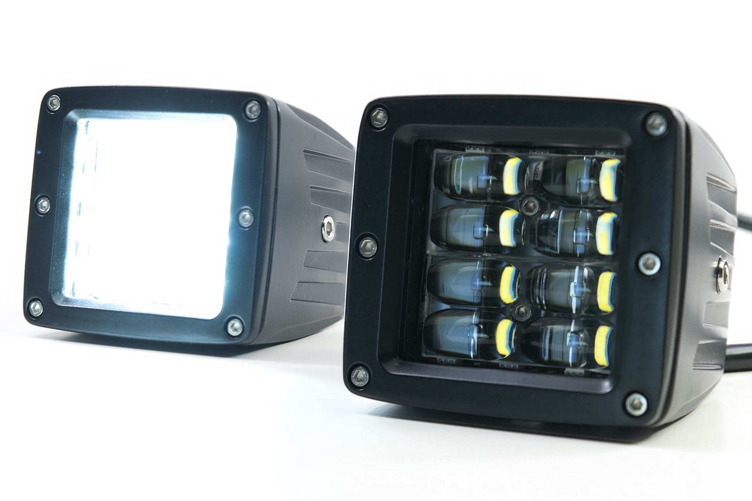 RGB Cube Light Profile Performance LED Pod, Universal for Off Road Vehicles, ATV’s, Side Powder Coated Aluminum Construction, Ultra Bright Spot Pattern with Interchangeable RGB Accents (1x XT106)