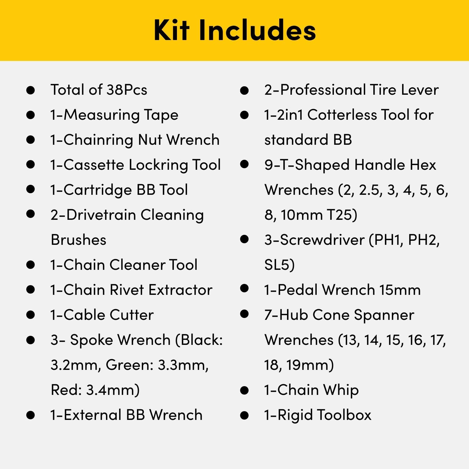 Advanced QuietKat Tool Kit, Featuring 38 E-Bike Tools