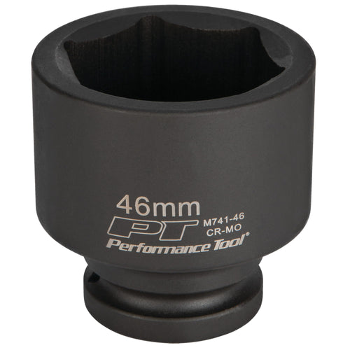 M741-46 Performance Tool 3/4 In Drive 46 MM Impact Socket for Heavy-Duty Automotive and Industrial Applications