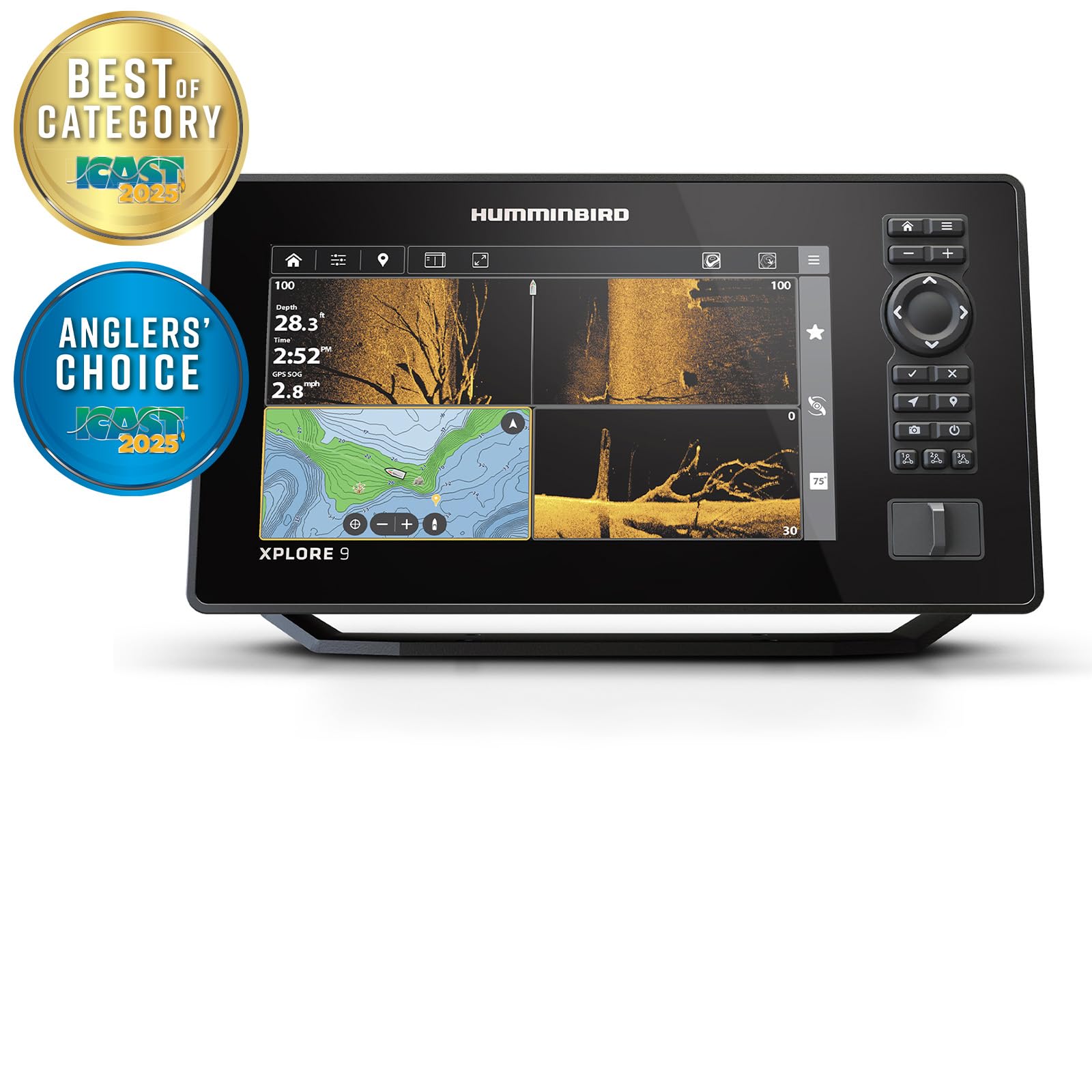 Humminbird GPS Fish Finder XPLORE 9, MEGA Side Imaging+ & HD Touchscreen (Control Head Only)