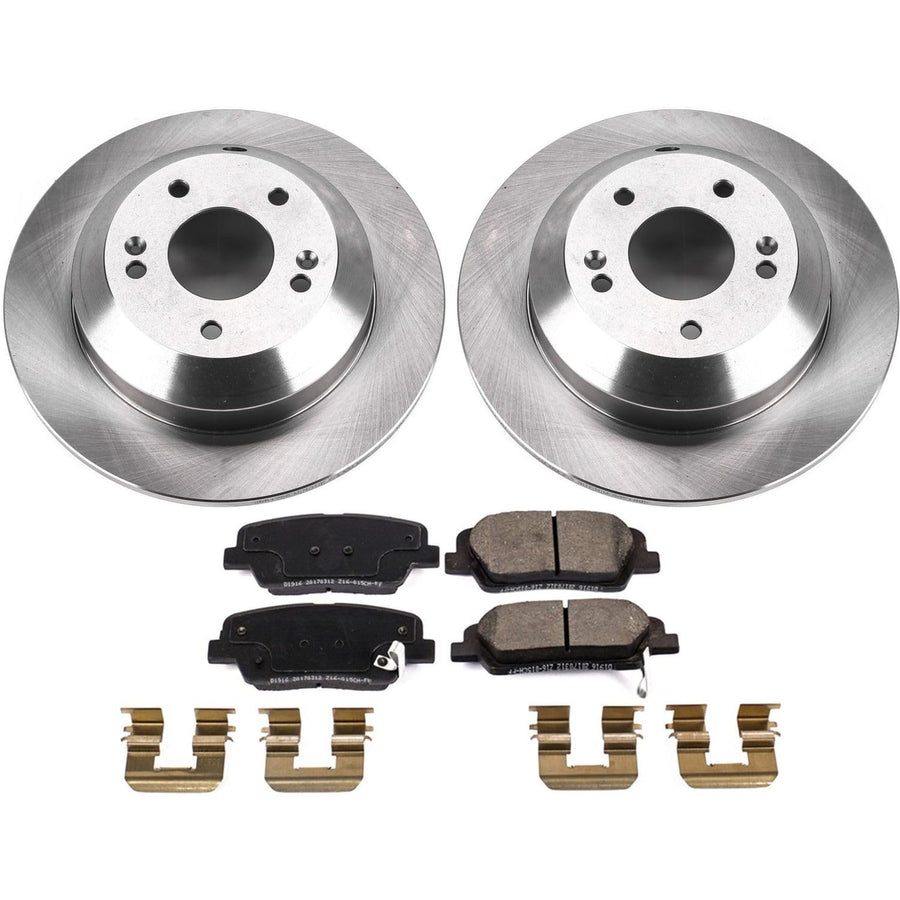 Power Stop Autospecialty KOE8283 Rear Replacement Brake Kit-OE Brake Rotors & Ceramic Brake Pads For Hyundai Santa Fe XL 2019 [Model Specific]