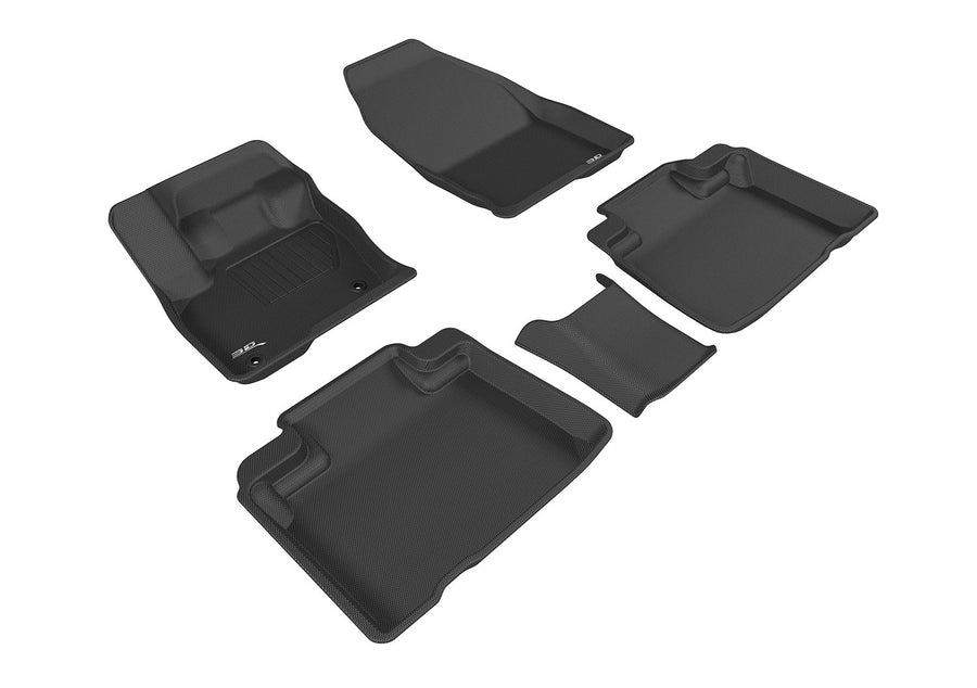 Kagu Floor Mat (Black) 3D MAXpider Custom Fit Compatible with Ford Edge 2015-2024 - Full Set