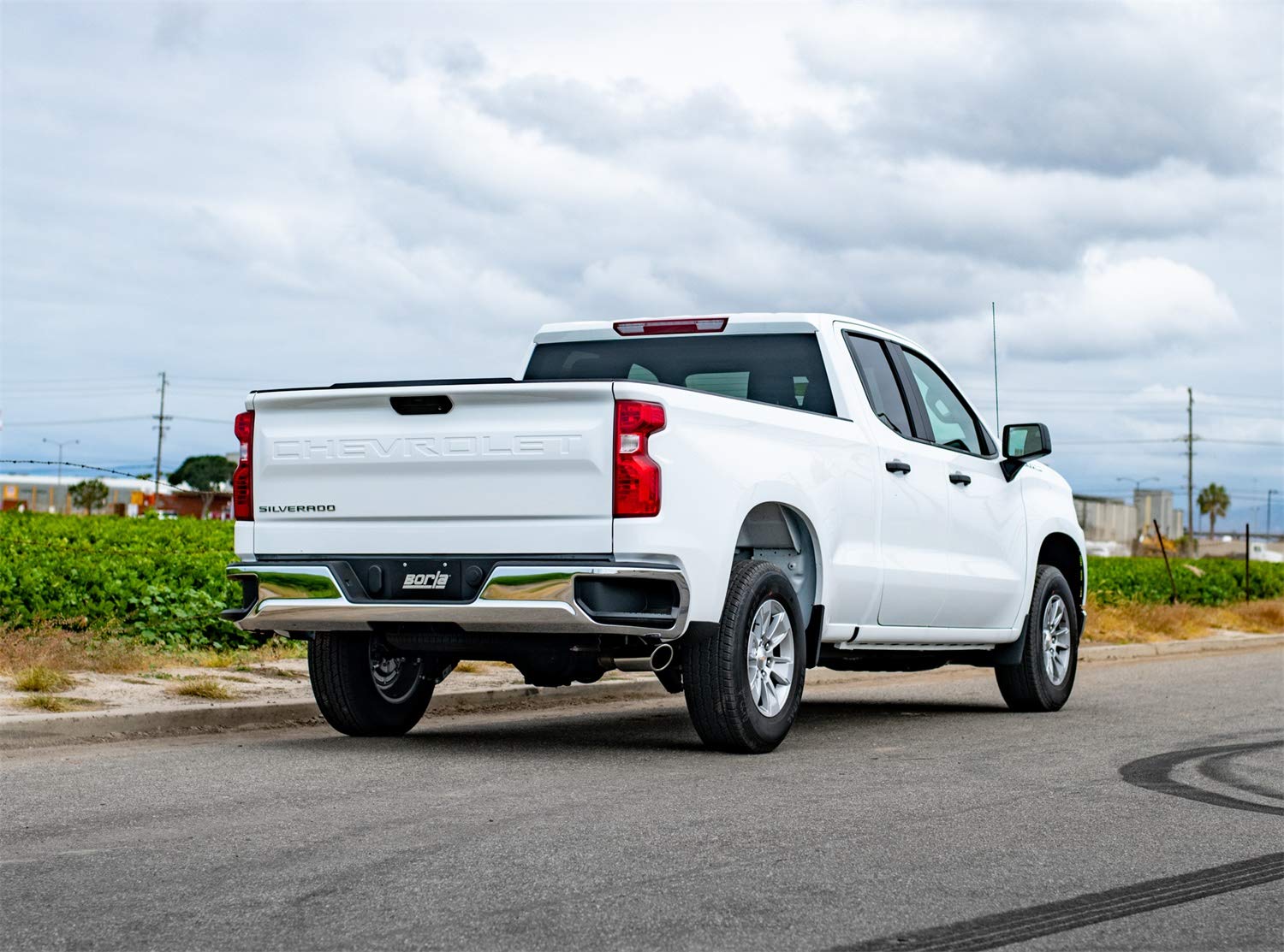 Touring Borla Cat-Back Exhaust System 3 in. Into Muffler True Dual 4.0 in. x 11.50 in. Single Rolled Angle-Cut Tip Truck Side Exit Exhaust System