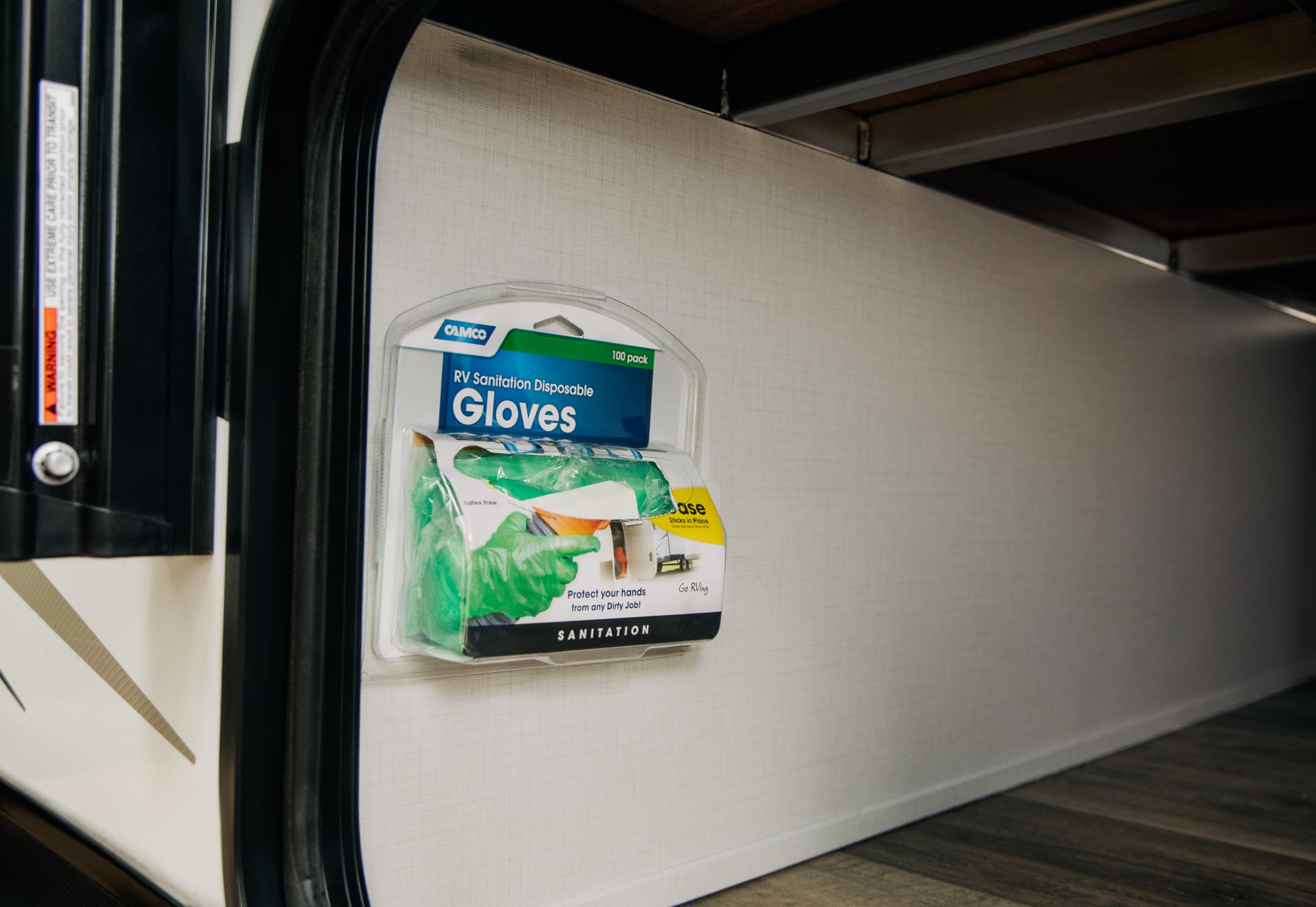 Camco All Purpose Durable RV and Camper Disposable Sanitation Gloves | Ideal in Wet or Dry Conditions | Green Non-Latex Gloves | 100 Pack (40285)