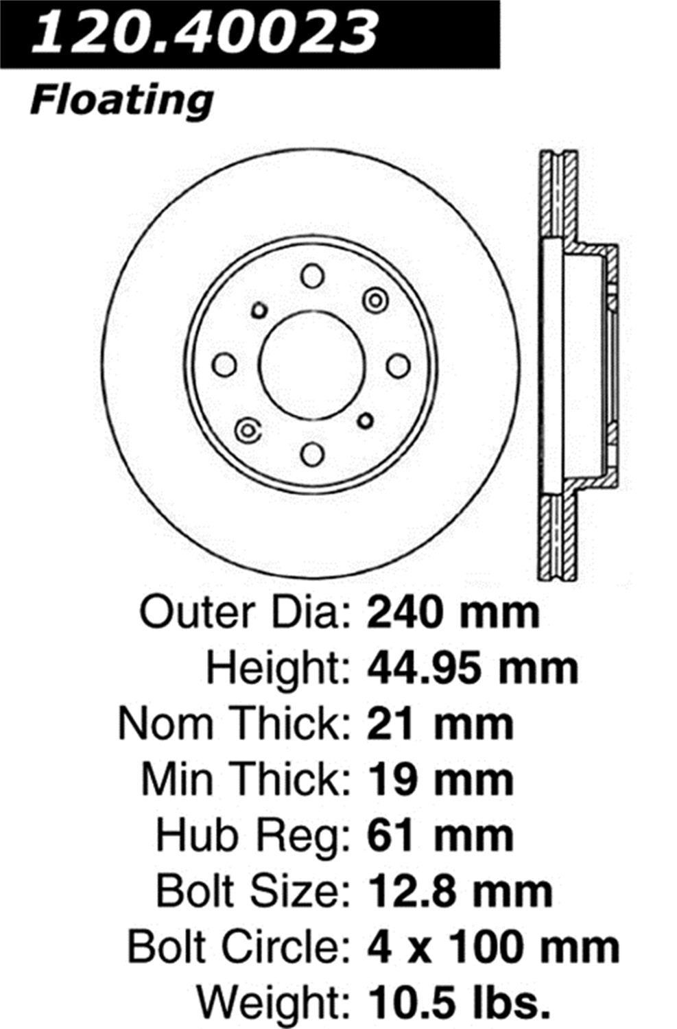 Sport StopTech 128.40023R Cross Drilled Brake Rotor (Front Right), 1 Pack