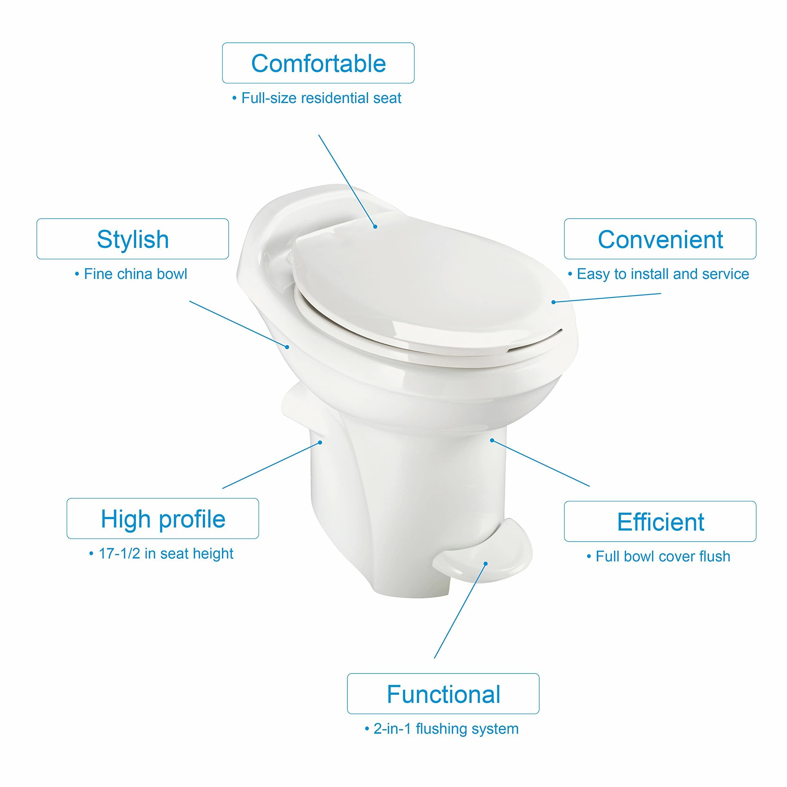 AQUA MAGIC TOILET STYLE PLUS HI WHITE CHINA BOWL