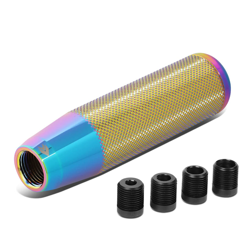NRG Innovations Hidden Gem Universal Aluminum Knurl Short Shift Knob with Thread Adapters, 28mm ID X 64mm H Internal Storage,SK-800MC