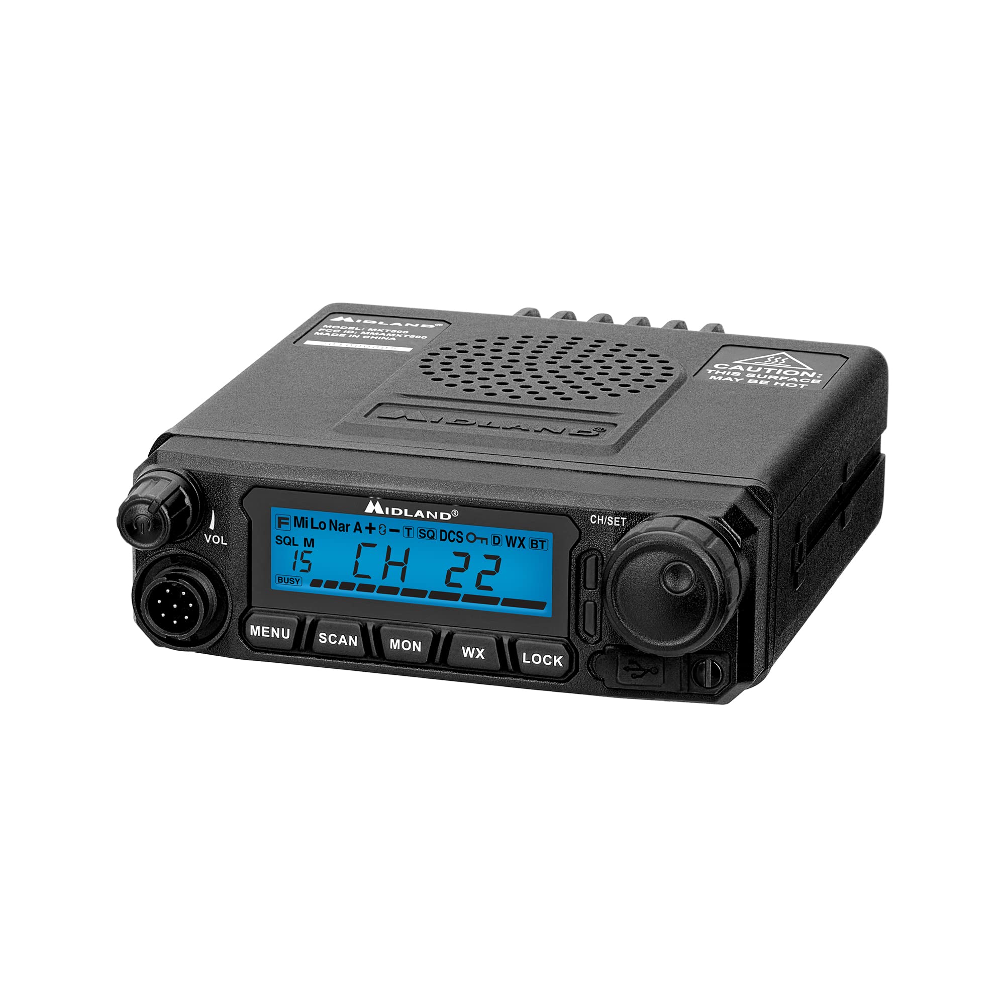 Midland 50-Watt MXT500 GMRS Mobile Radio - for Farms, Ranches, Overlanding, Trails, and Off-Roading - 8 Repeater Channels, Compact Design, External Magnetic Mount, 2.1dB Unity Gain Antenna